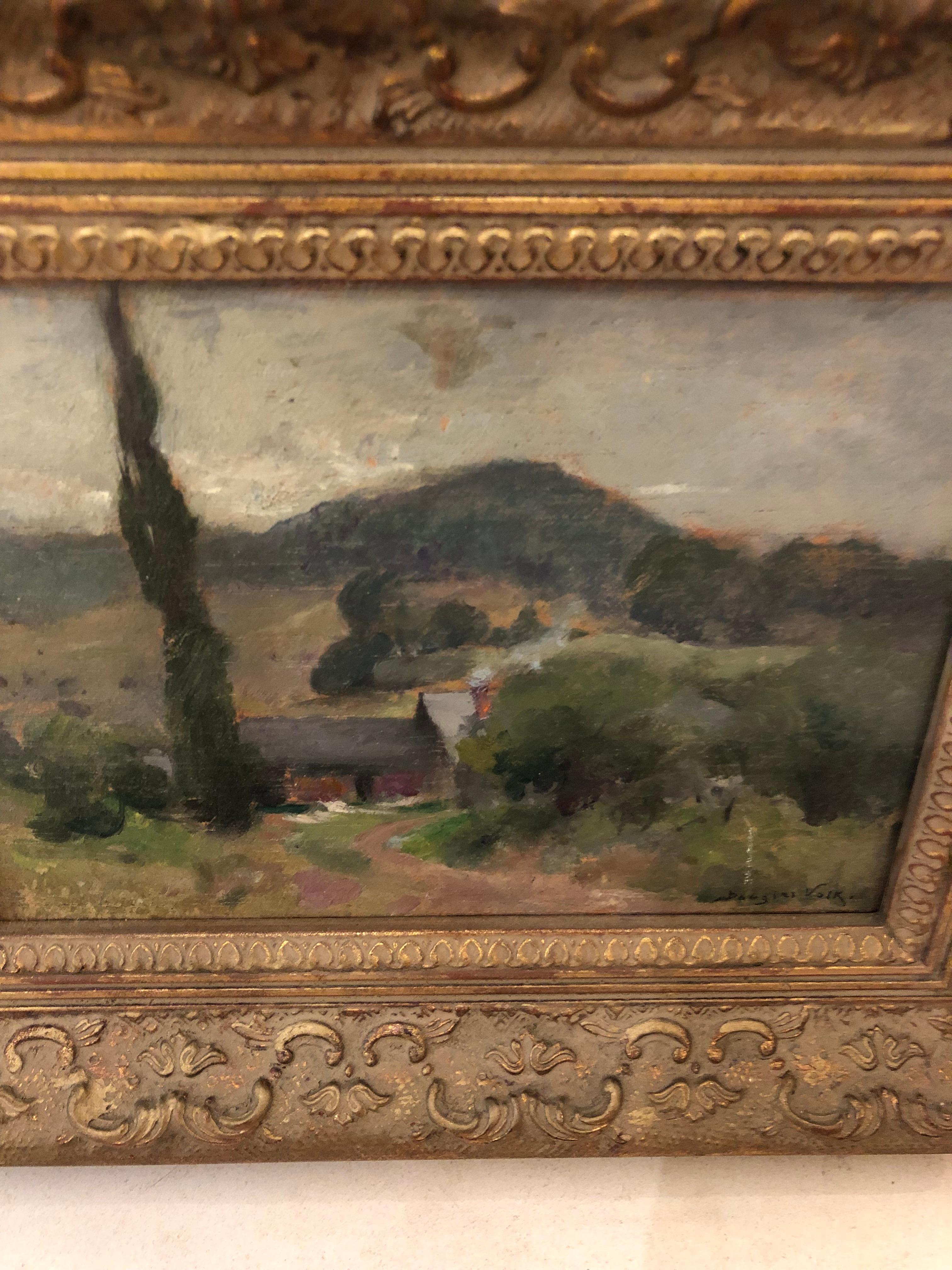 Douglas Volk Original Small Oil Painting In Good Condition In Hopewell, NJ