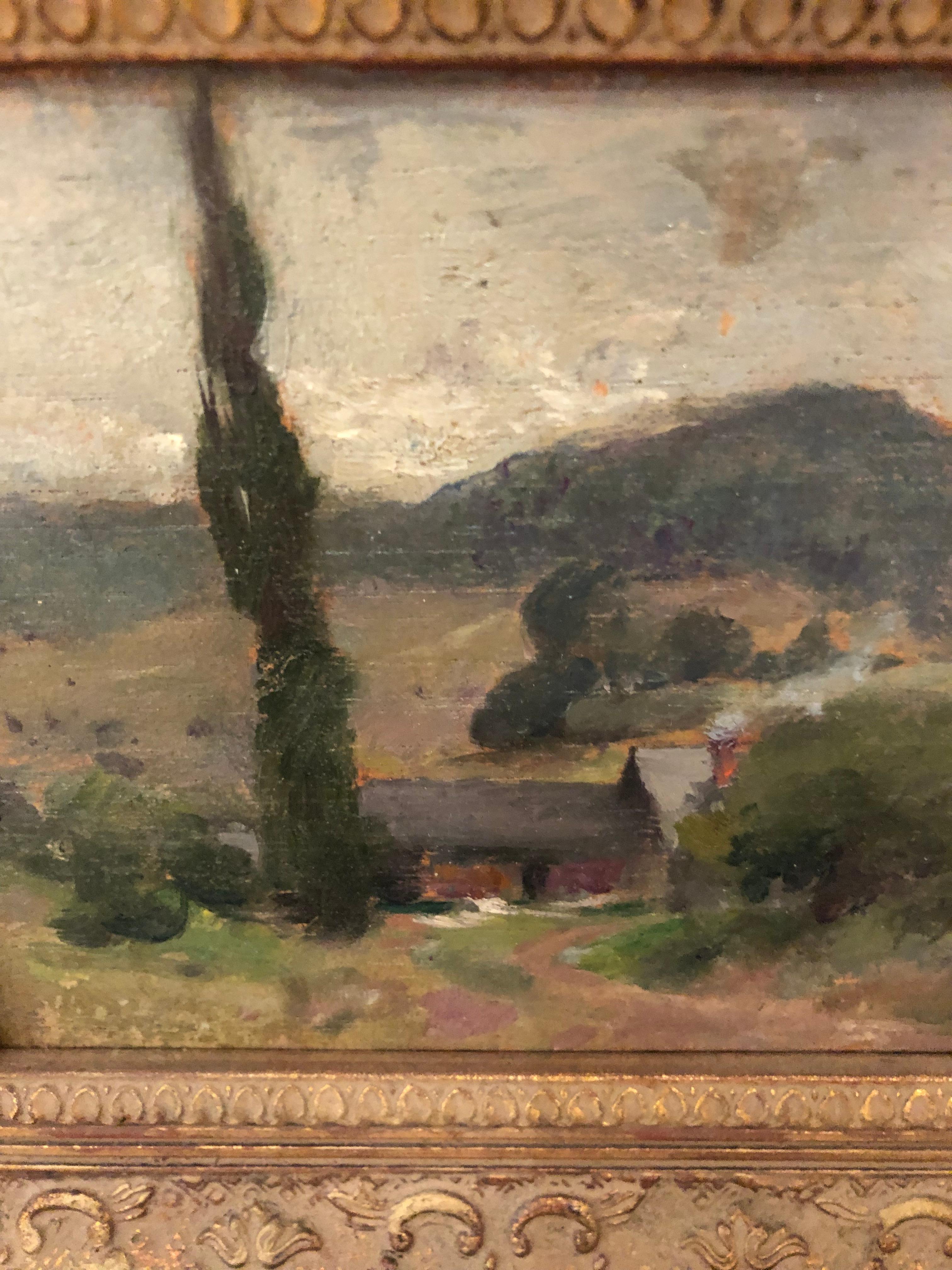 Early 20th Century Douglas Volk Original Small Oil Painting For Sale