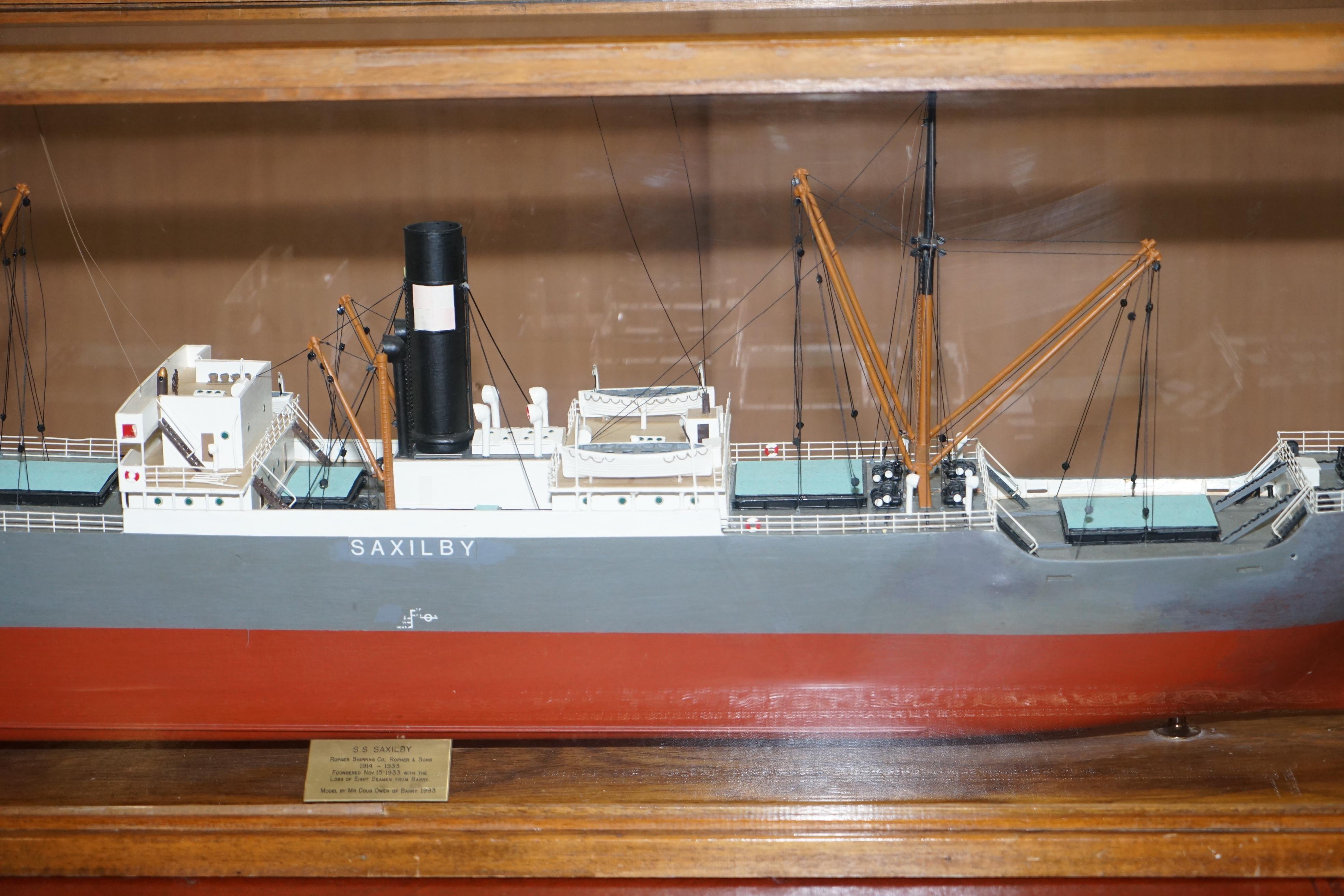Oak Douglass Owen Model 1914-1933 S.S Saxilby Ropner Shipping Cargo Ship Liner Boat