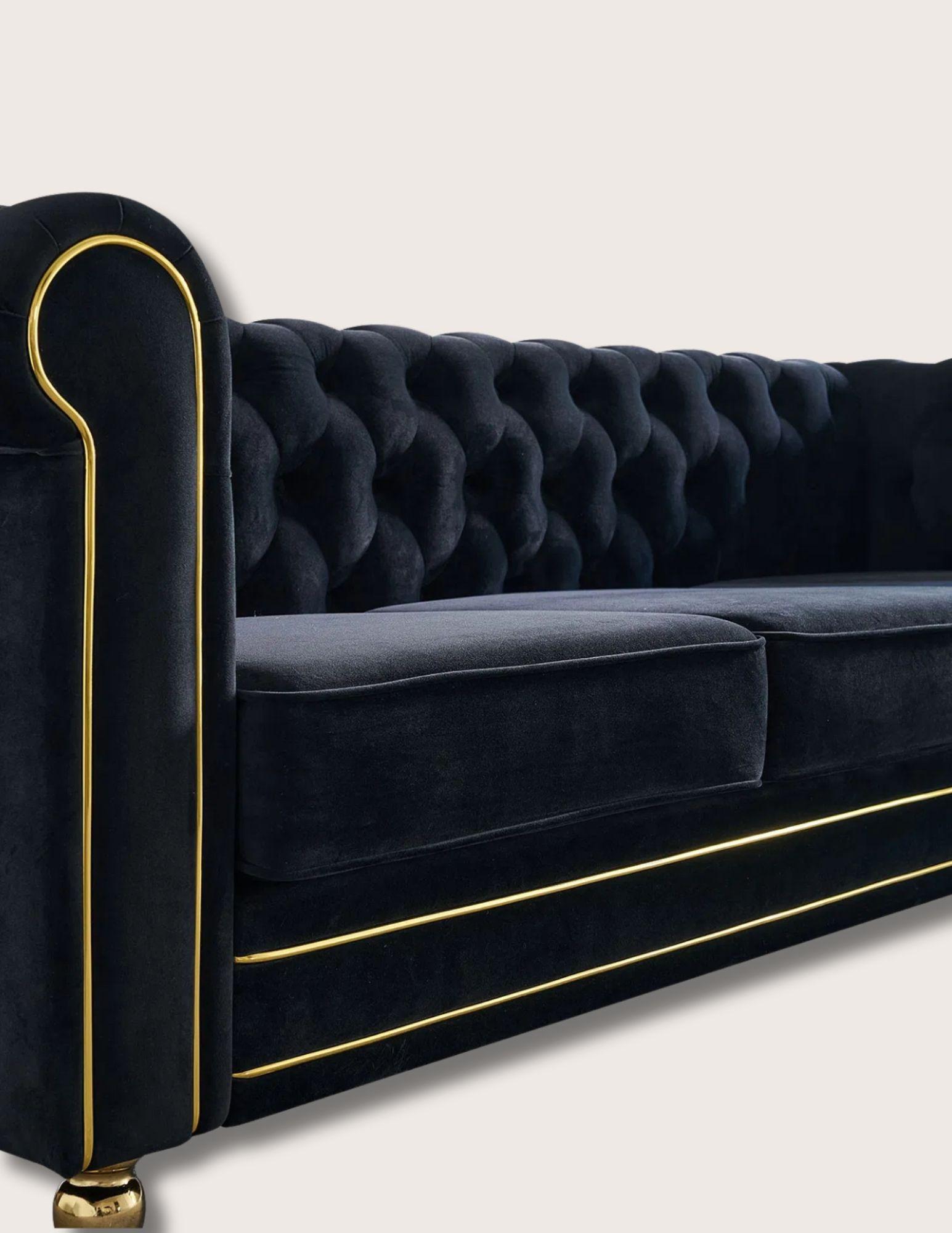 Douglass Rolled-Arm Sofa (Samt) im Angebot