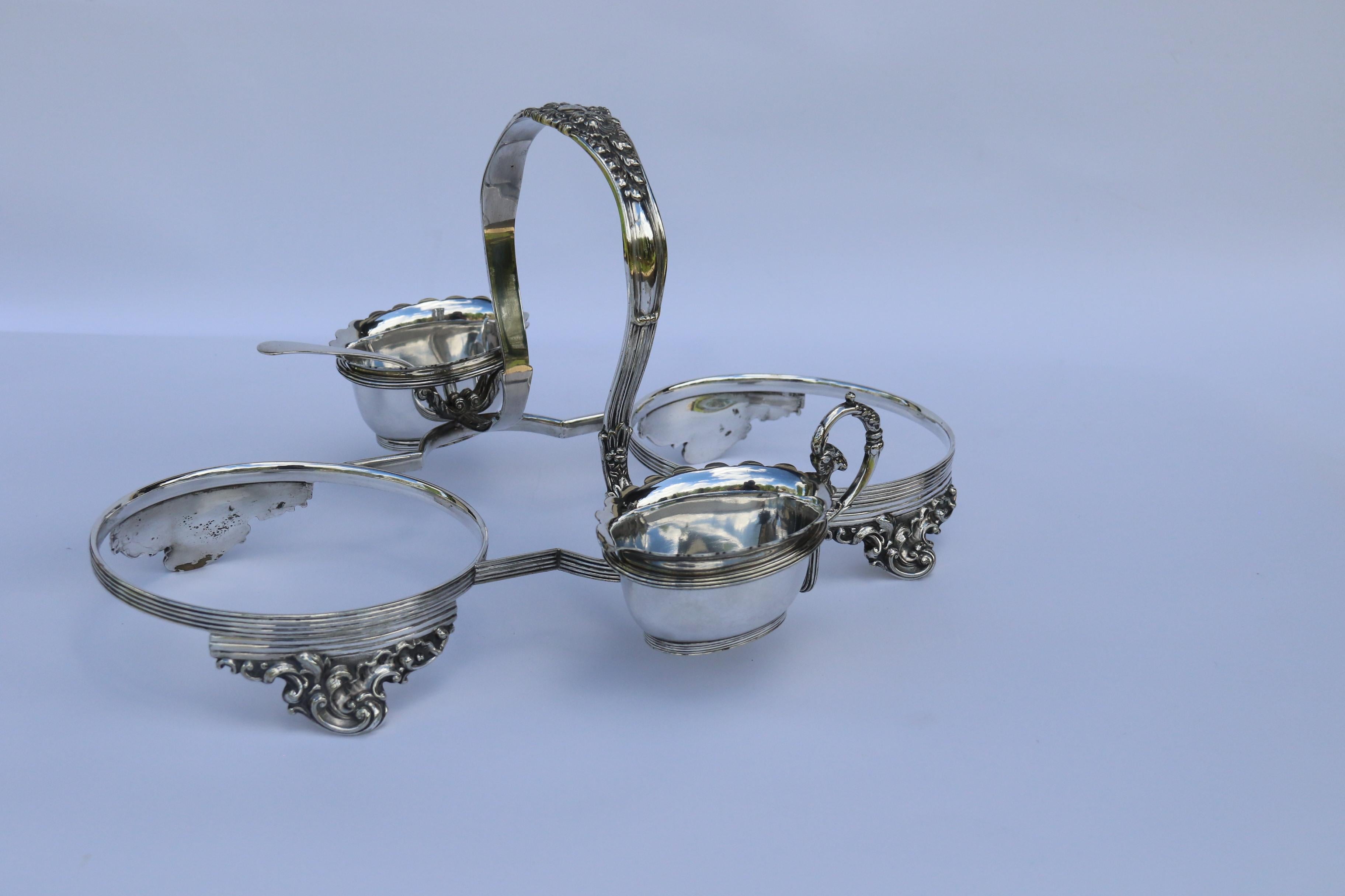 Doulton Burslem  and Walker and Hall strawberry dessert set for two people C1900 For Sale 8