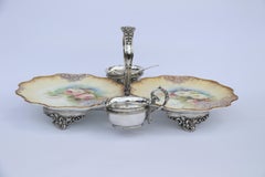 Doulton Burslem  and Walker and Hall strawberry dessert set for two people C1900