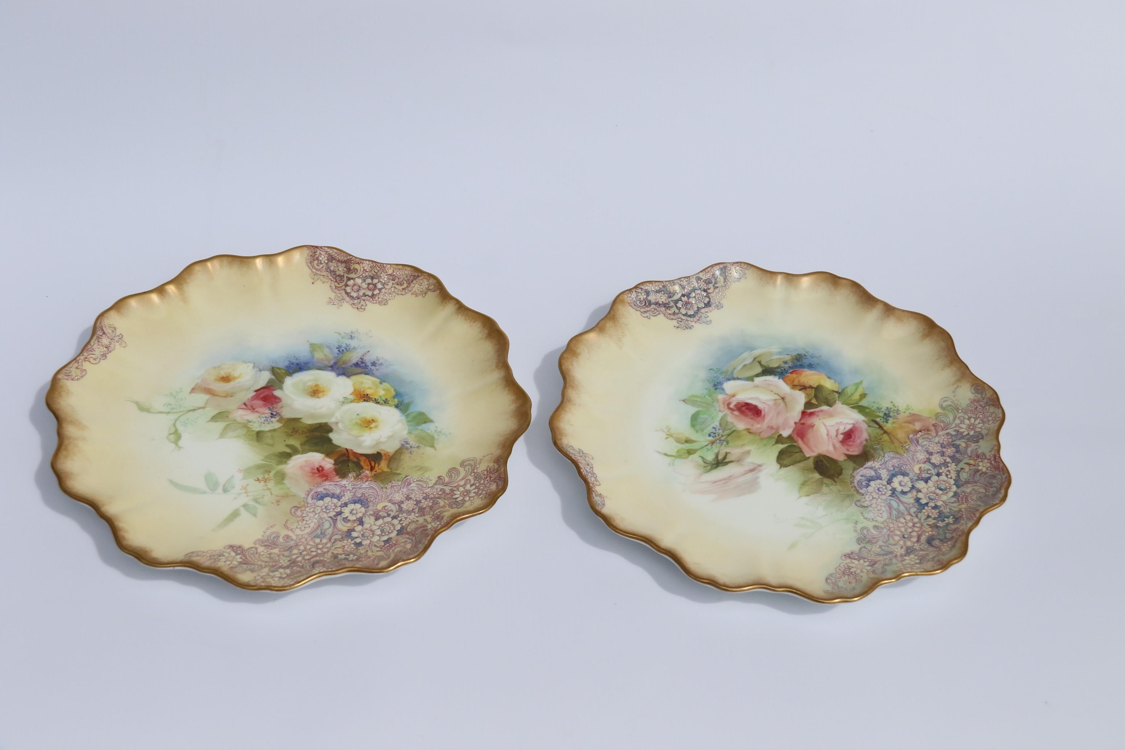 Doulton Burslem  y Walker & Hall juego de postre de fresas para dos personas C1900 Inglés en venta