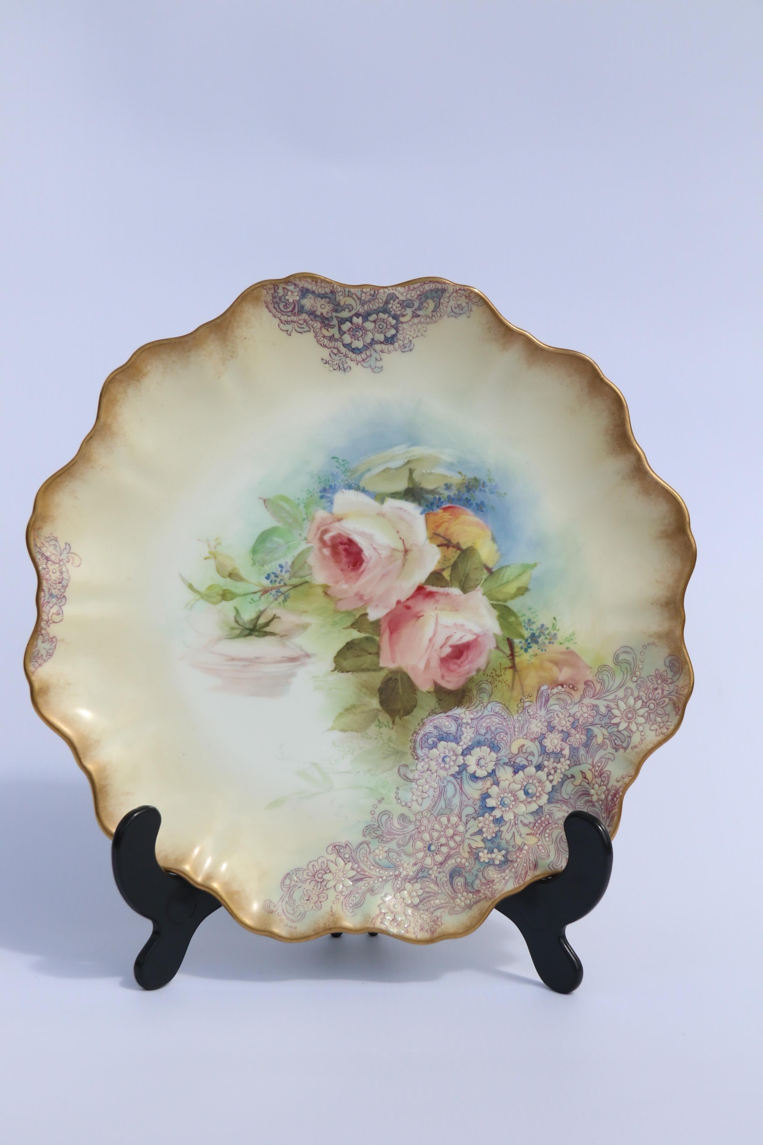 Doulton Burslem  y Walker & Hall juego de postre de fresas para dos personas C1900 en venta 1