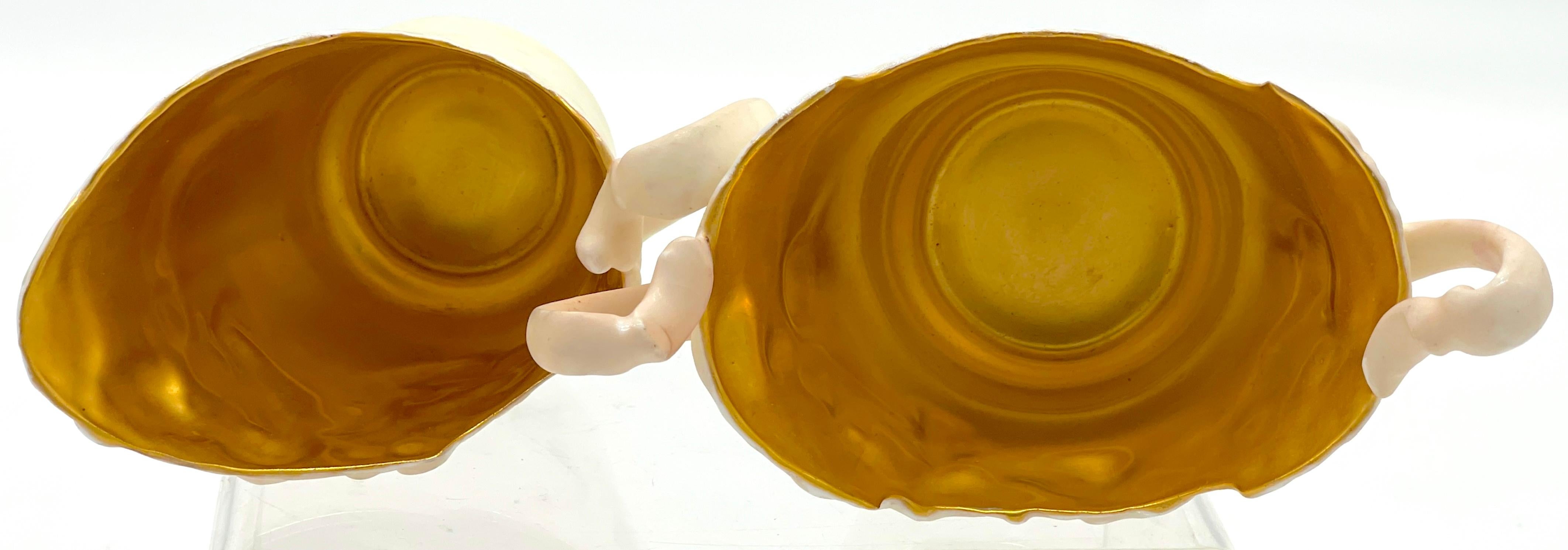Service à thé 3 pièces Doulton Burslem Blush Ivory avec décor de fleurs de pommier, 1889 en vente 5