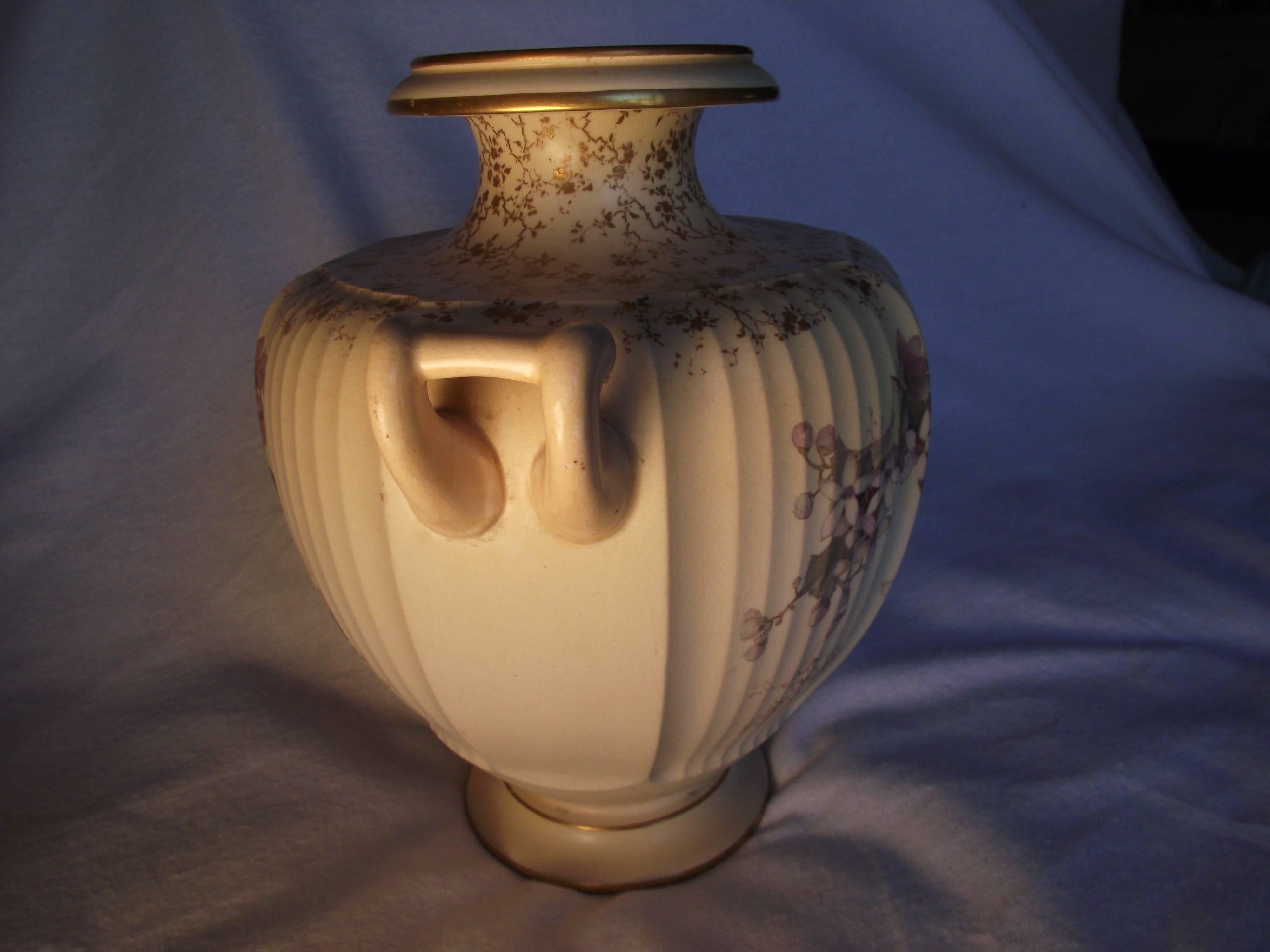 Victorian Doulton Burslem Double Handled Vase For Sale