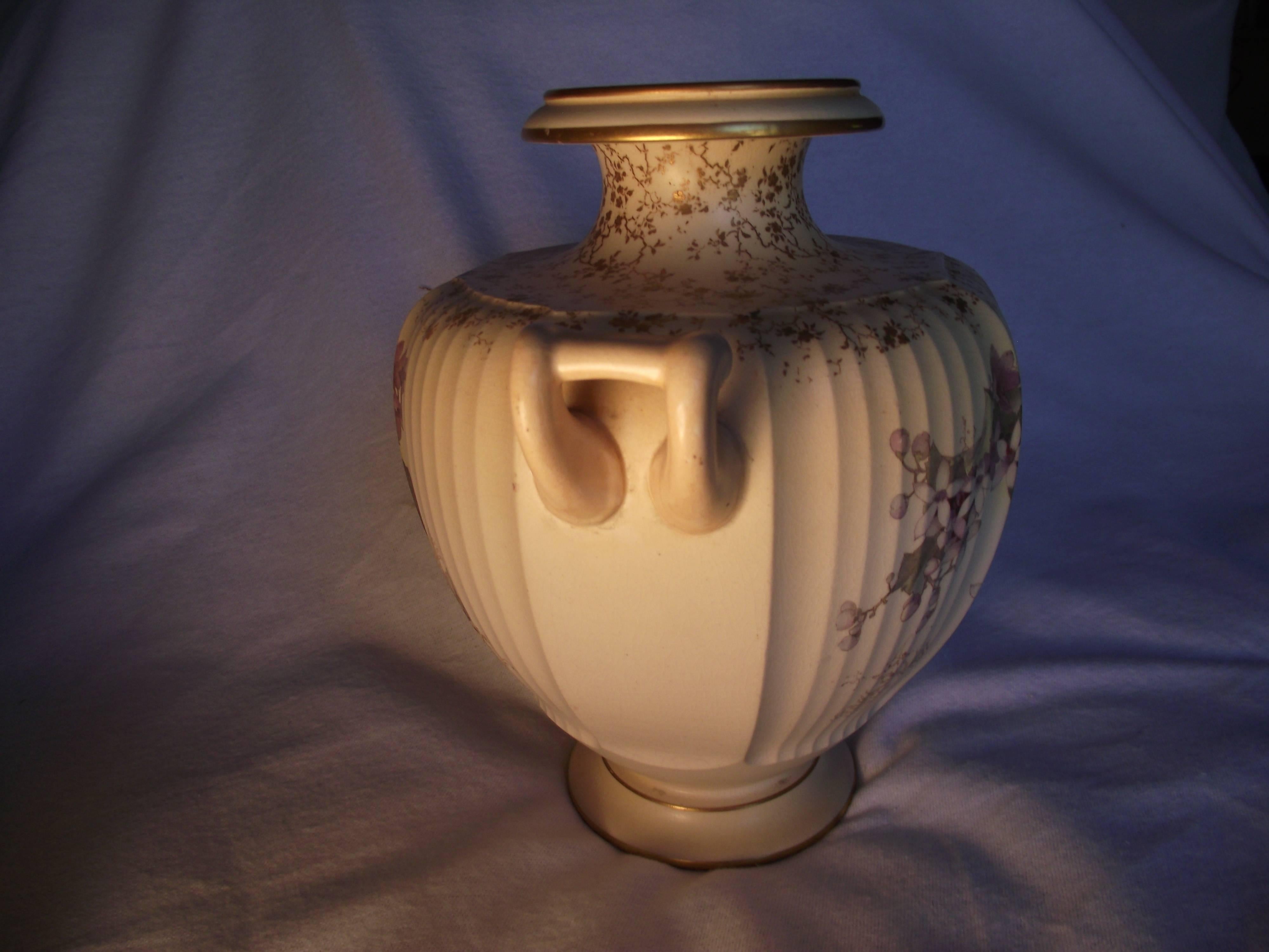 English Doulton Burslem Double Handled Vase For Sale