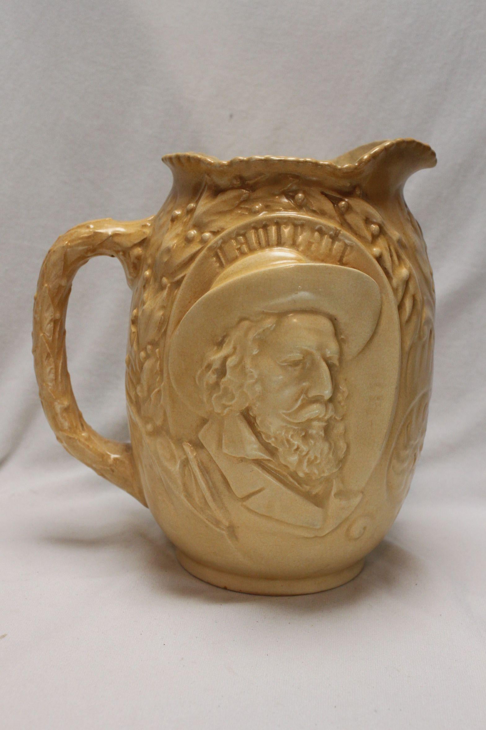 Late Victorian Doulton Burslem Jug Commemorating Alfred, Lord Tennyson For Sale