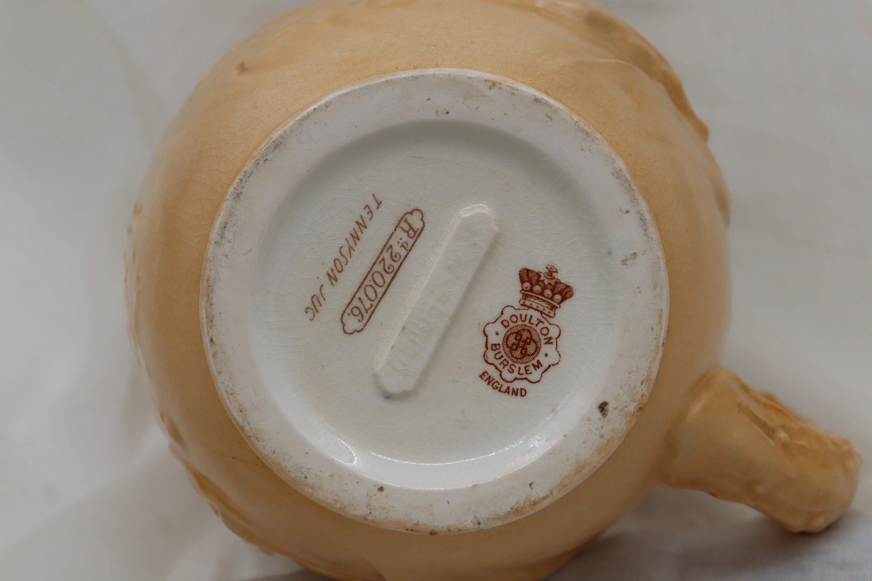 Late 19th Century Doulton Burslem jug commemorating the Poet Laureate Alfred, Lord Tennyson For Sale