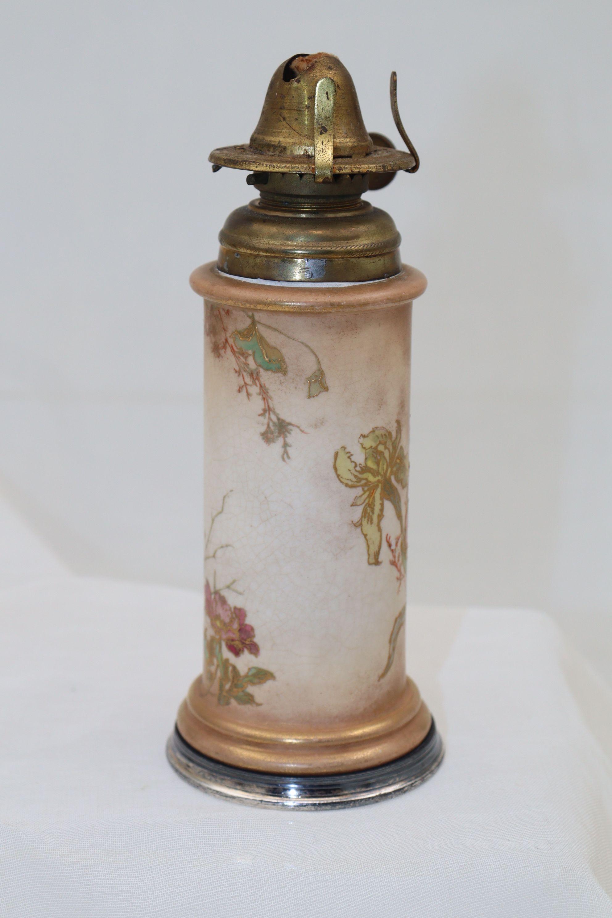 Late Victorian Doulton Burslem oil lamp base decorated by George Fernyhough For Sale