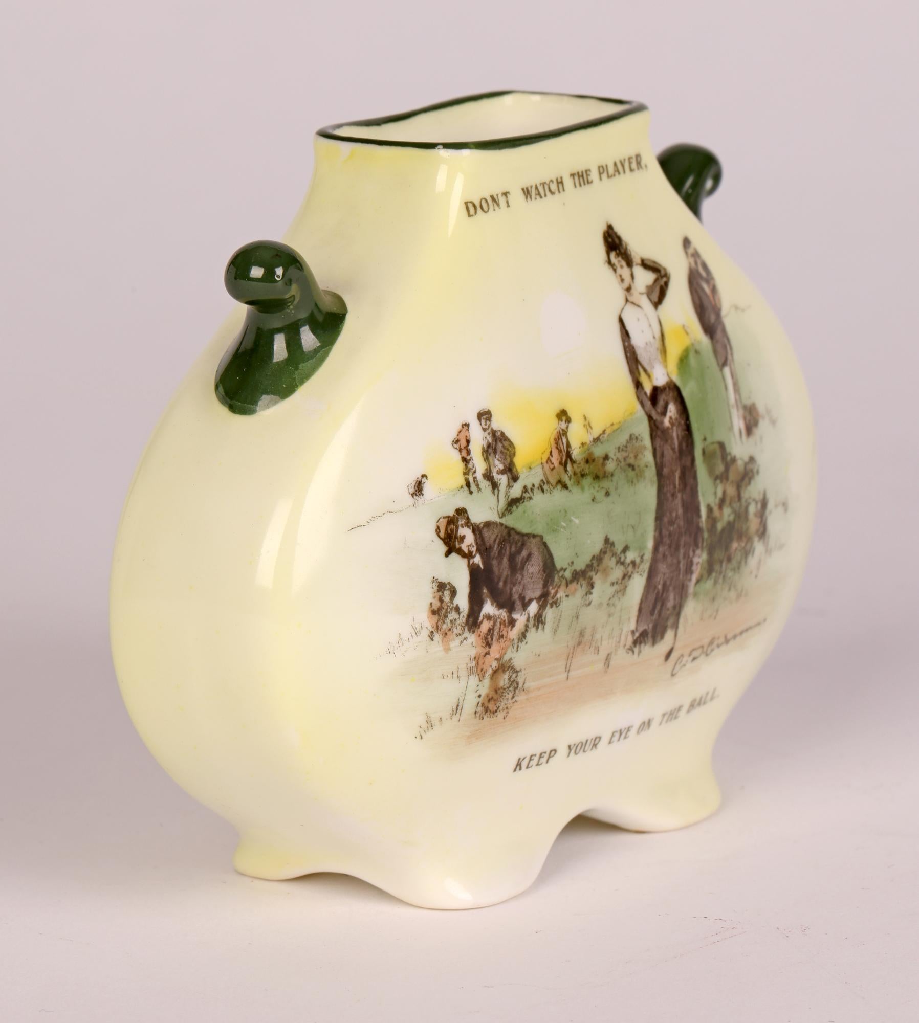 20th Century Doulton Burslem Series Ware Golfing Scenes Vase by Charles Dana Gibson For Sale