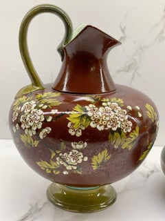 Doulton Faience Floral Painted Vase And Mdina Squat Art Glass Vase