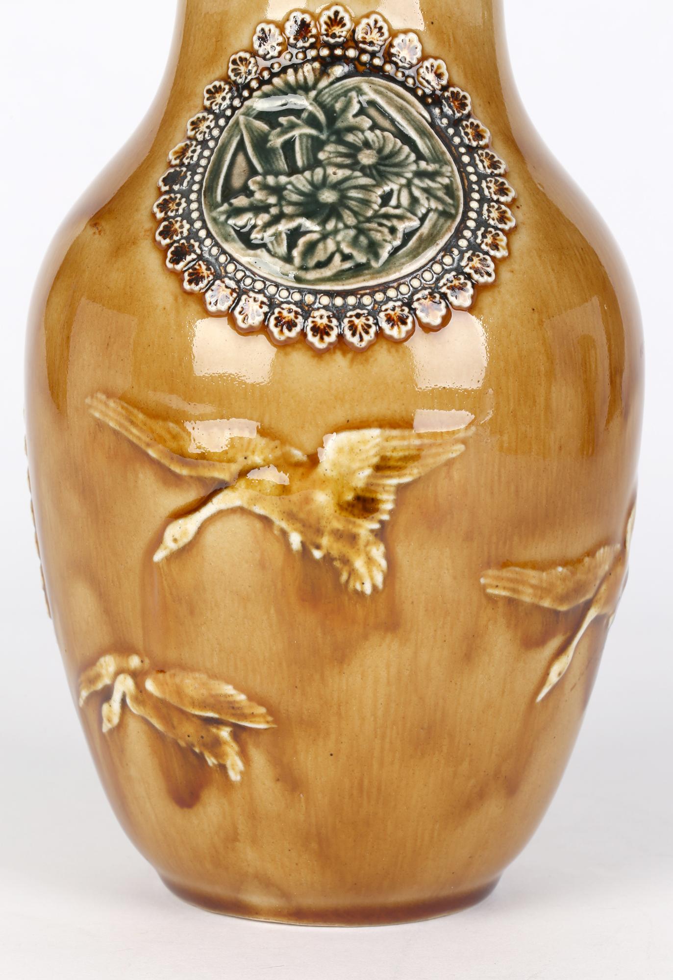 Doulton Lambeth Aesthetic Movement Vase with Geese by Lizzie Axford 9