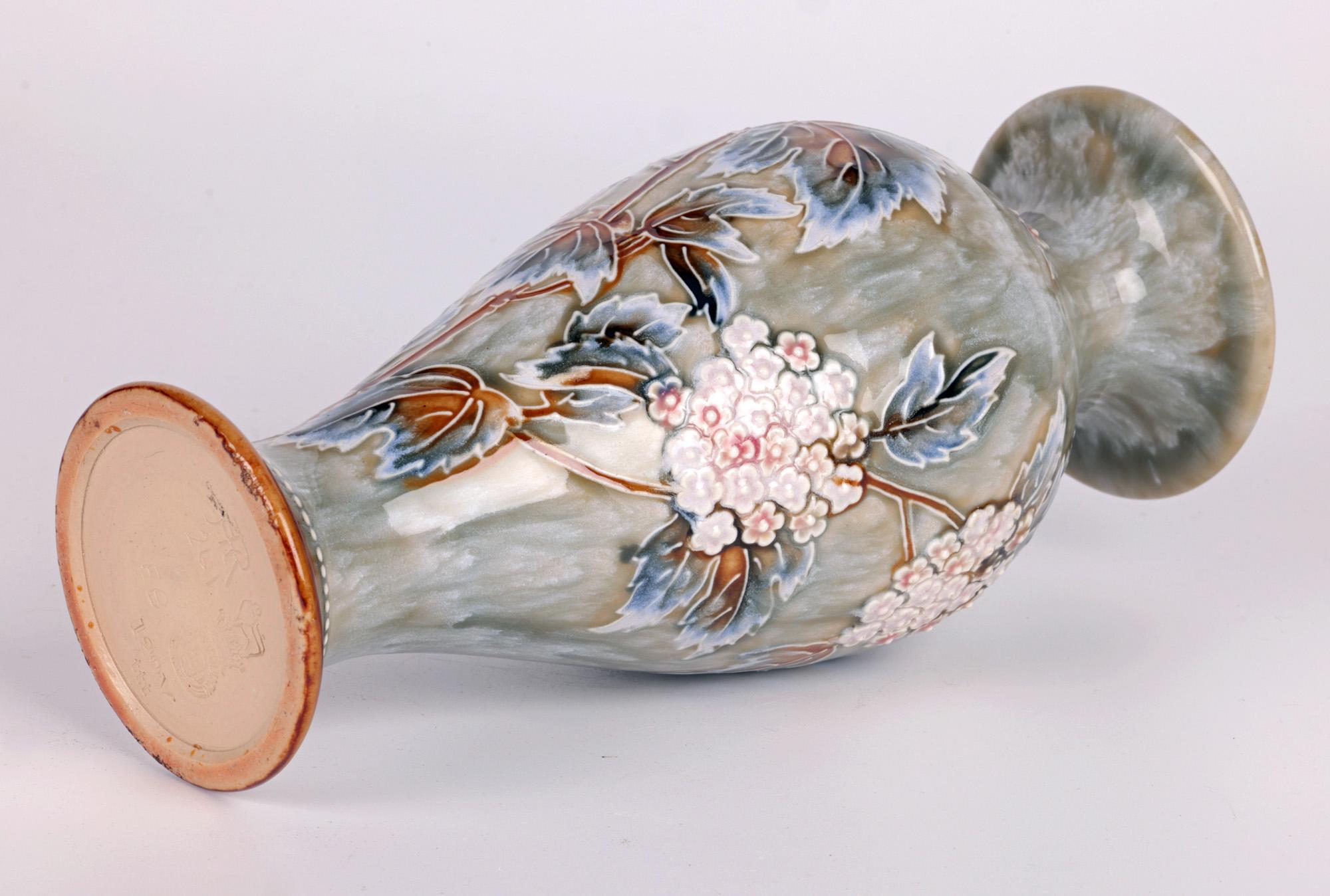 Doulton Lambeth Art Nouveau Floral Vase by Florence C Roberts  4