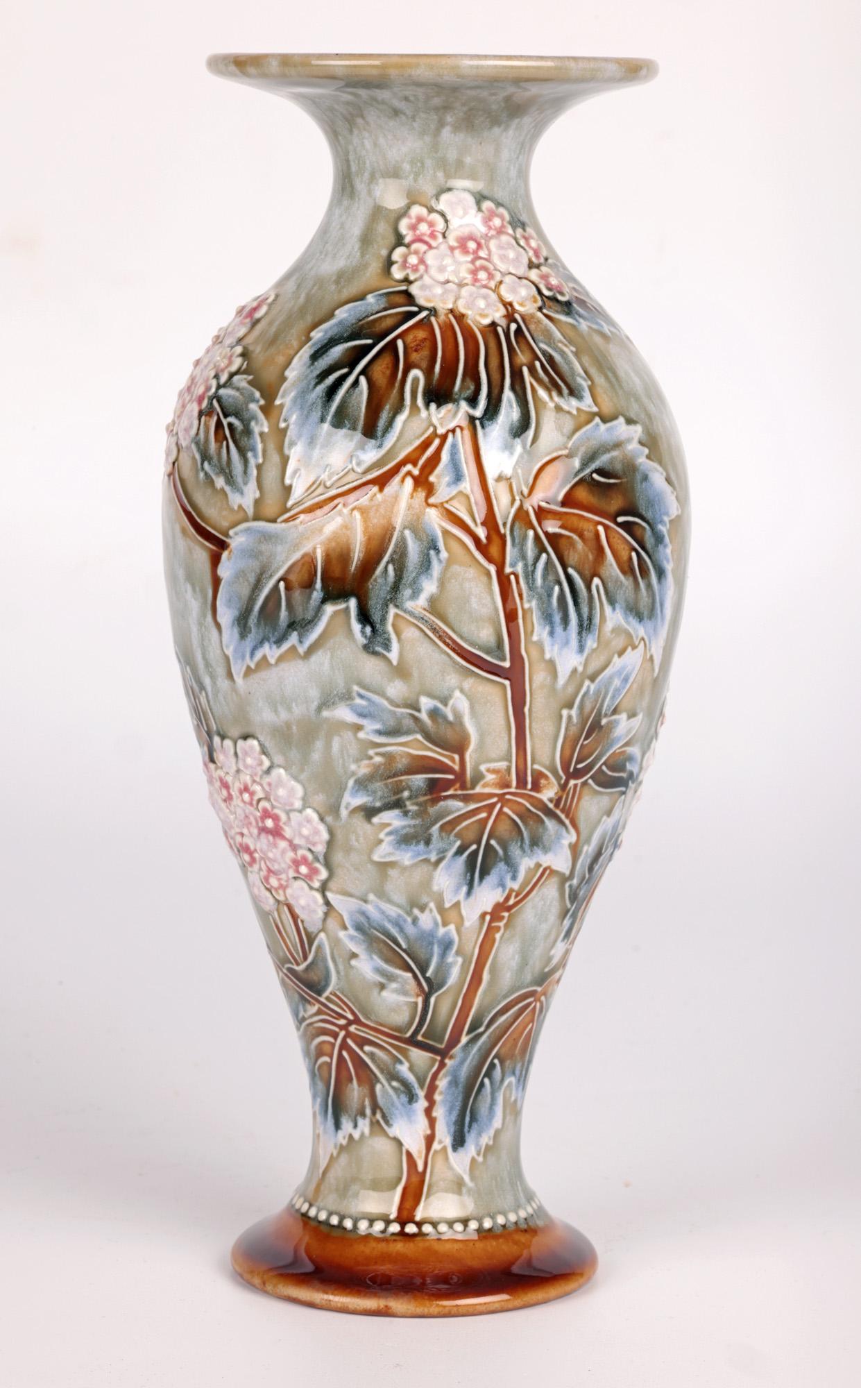 Doulton Lambeth Art Nouveau Floral Vase by Florence C Roberts  In Good Condition In Bishop's Stortford, Hertfordshire