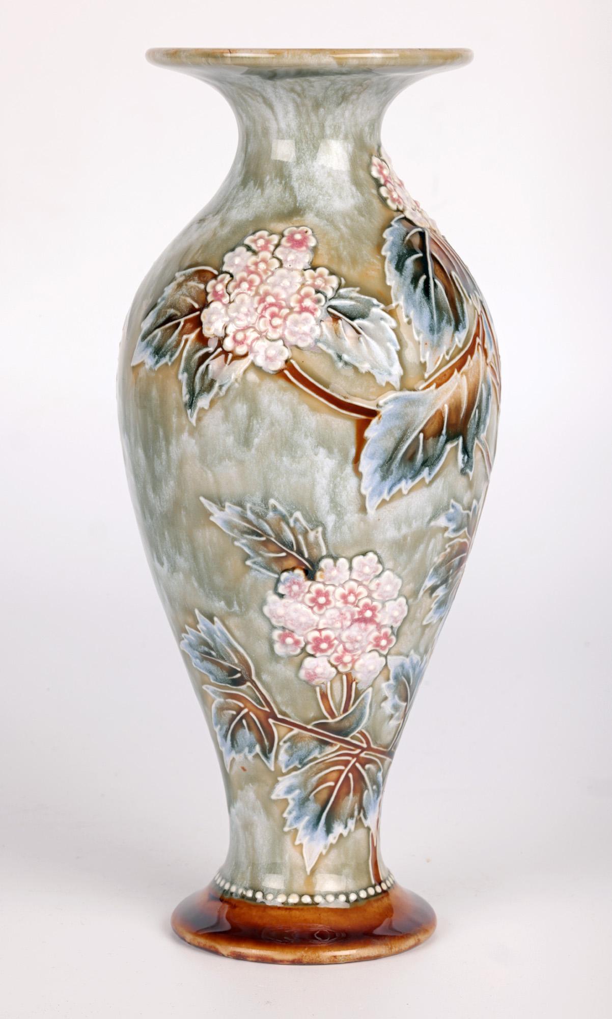 Stoneware Doulton Lambeth Art Nouveau Floral Vase by Florence C Roberts 