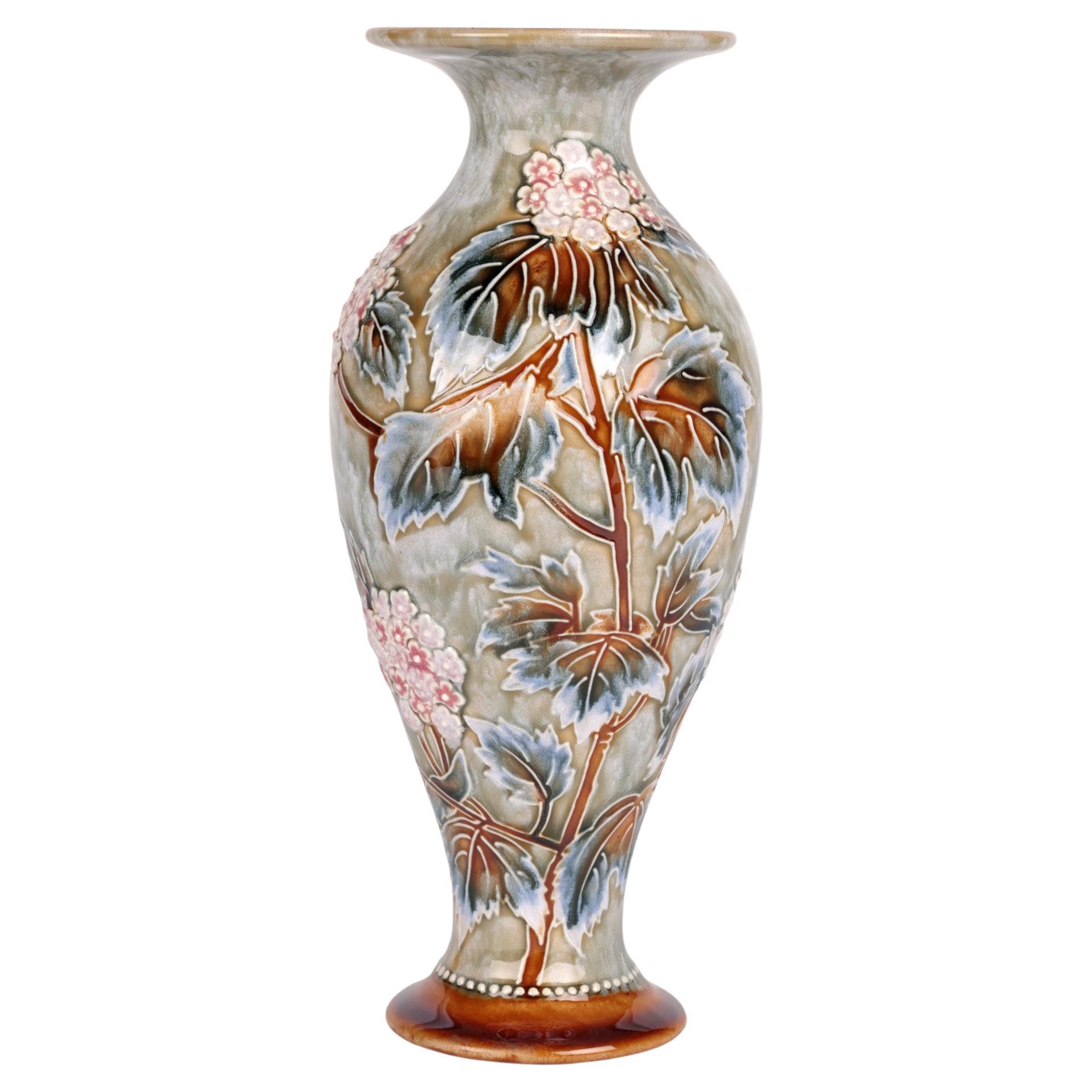 Doulton Lambeth Art Nouveau Floral Vase by Florence C Roberts 