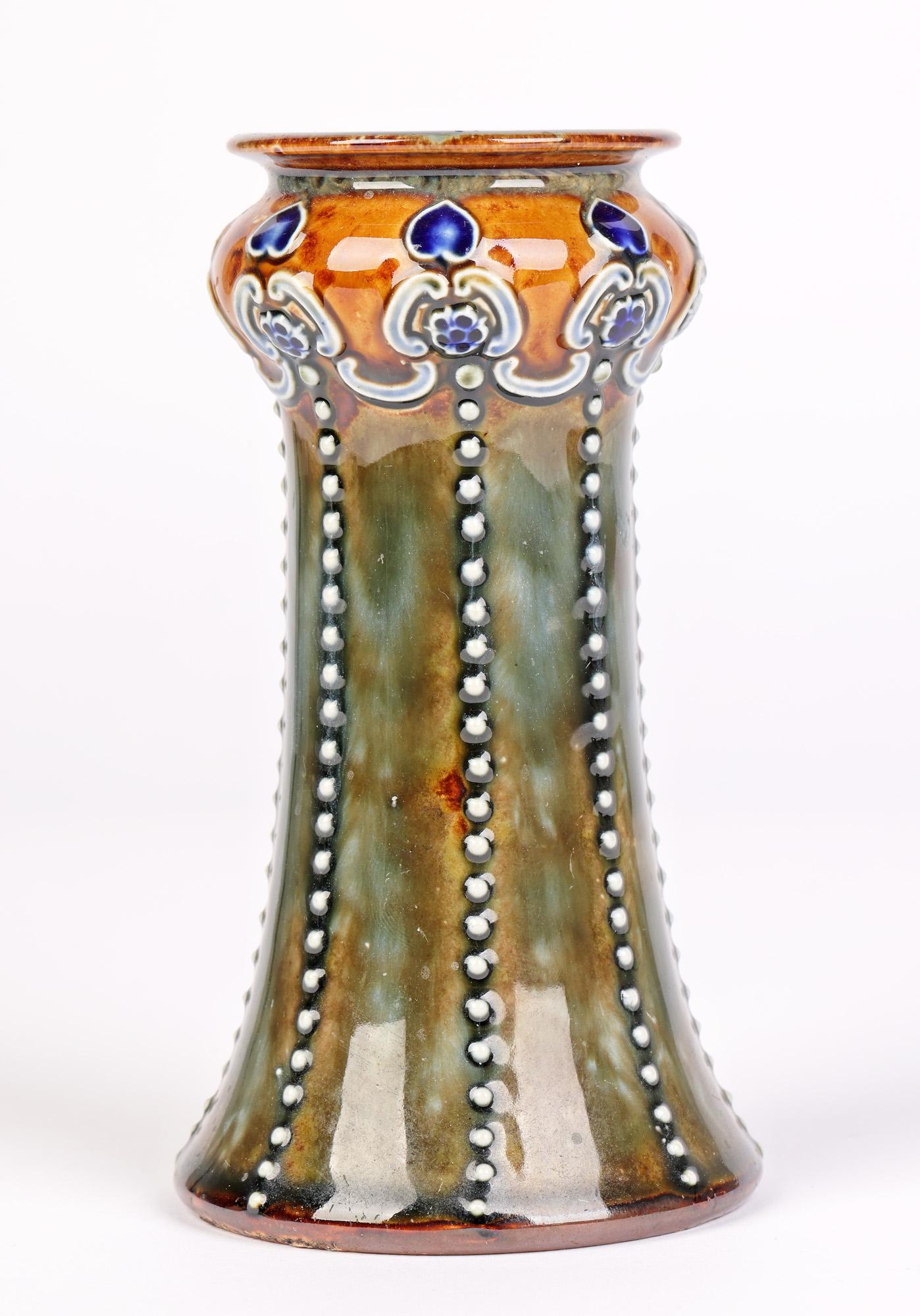 Doulton Lambeth Art Nouveau Pair Vases by Ethel Beard and Rosina Harris 2
