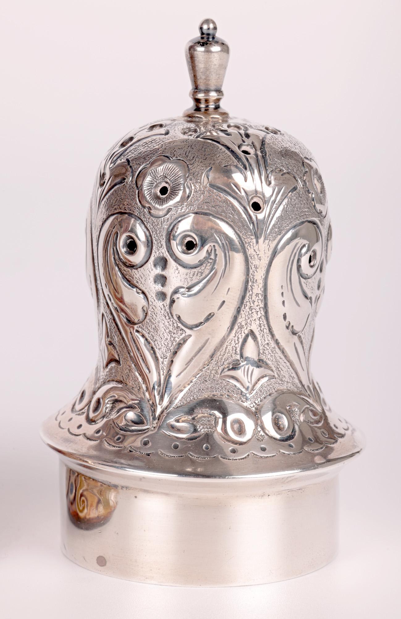Doulton Lambeth Art Nouveau Silver Mounted Sugar Caster For Sale 6