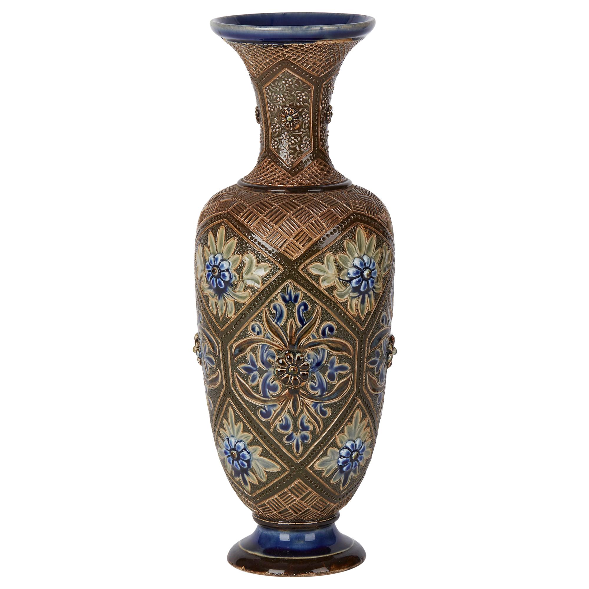 Doulton Lambeth Art Pottery Vase by Frank Butler, 1882