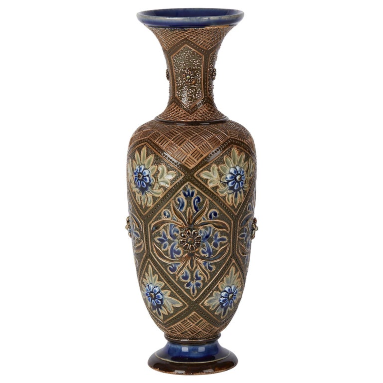 Doulton Lambeth Art Pottery Vase by Frank Butler, 1882 at 1stDibs