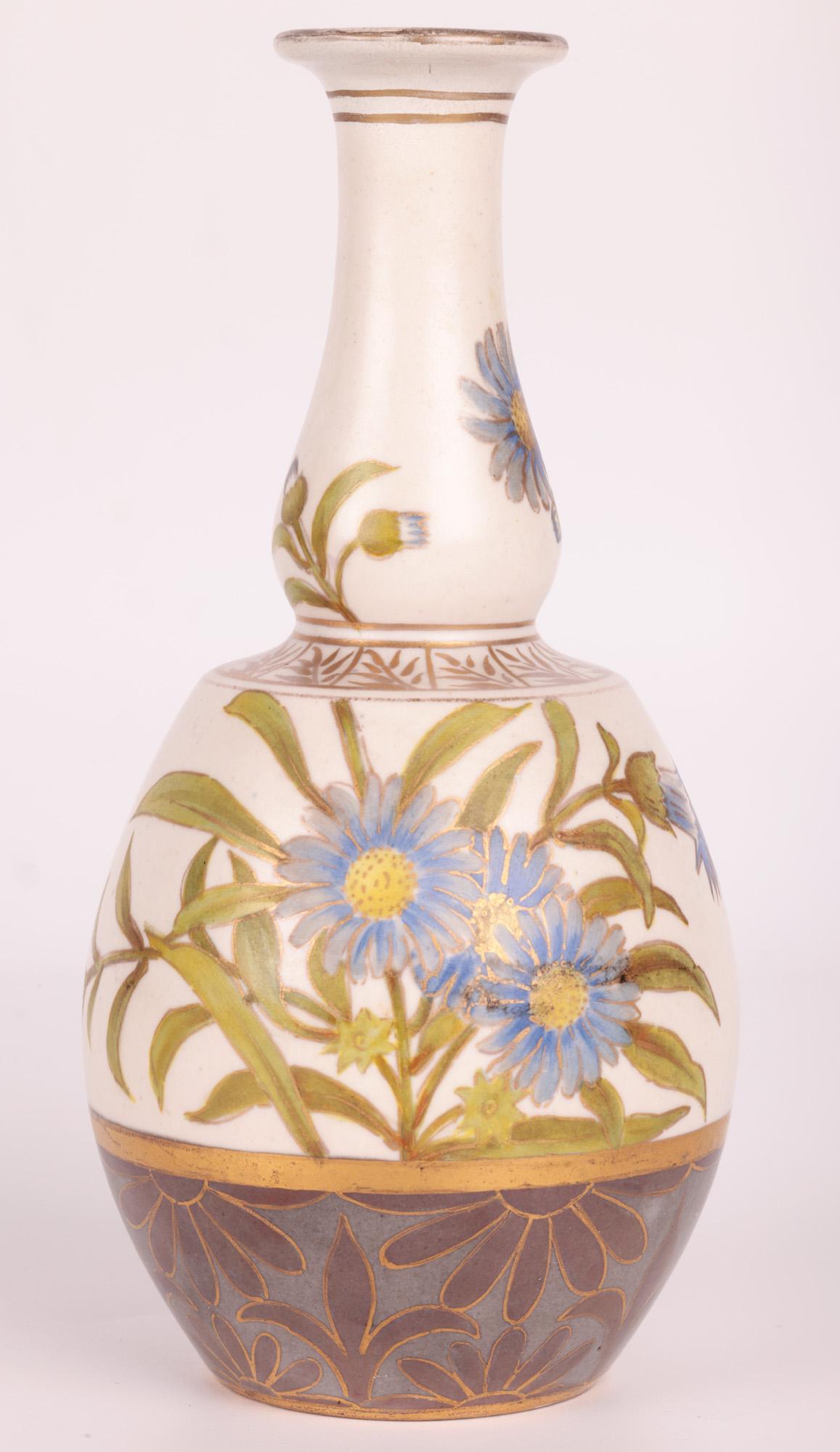 Doulton Lambeth Carrara Floral Painted Vase 2
