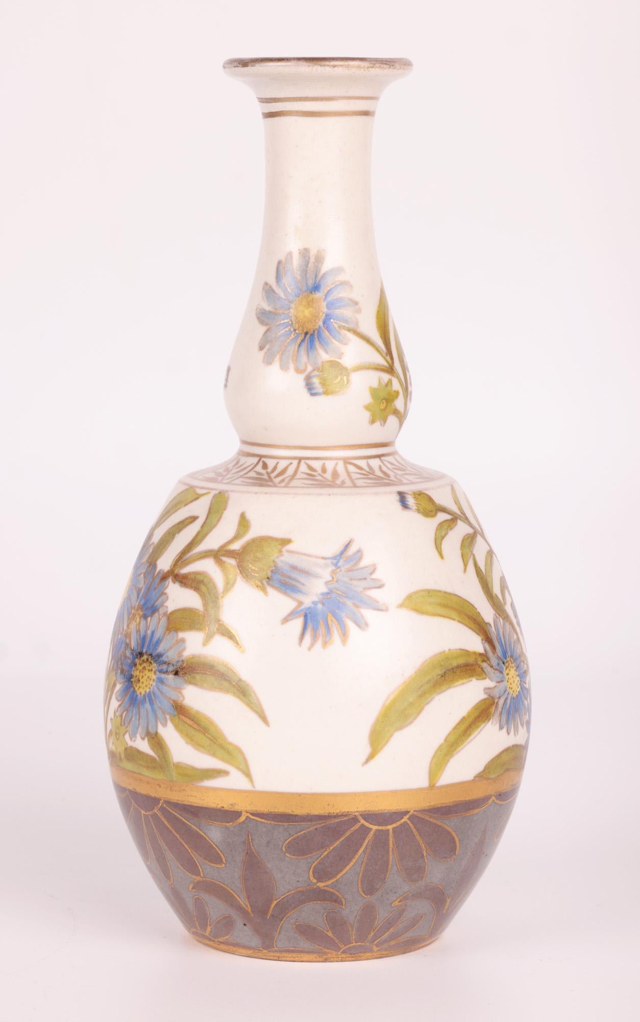 Late 19th Century Doulton Lambeth Carrara Floral Painted Vase