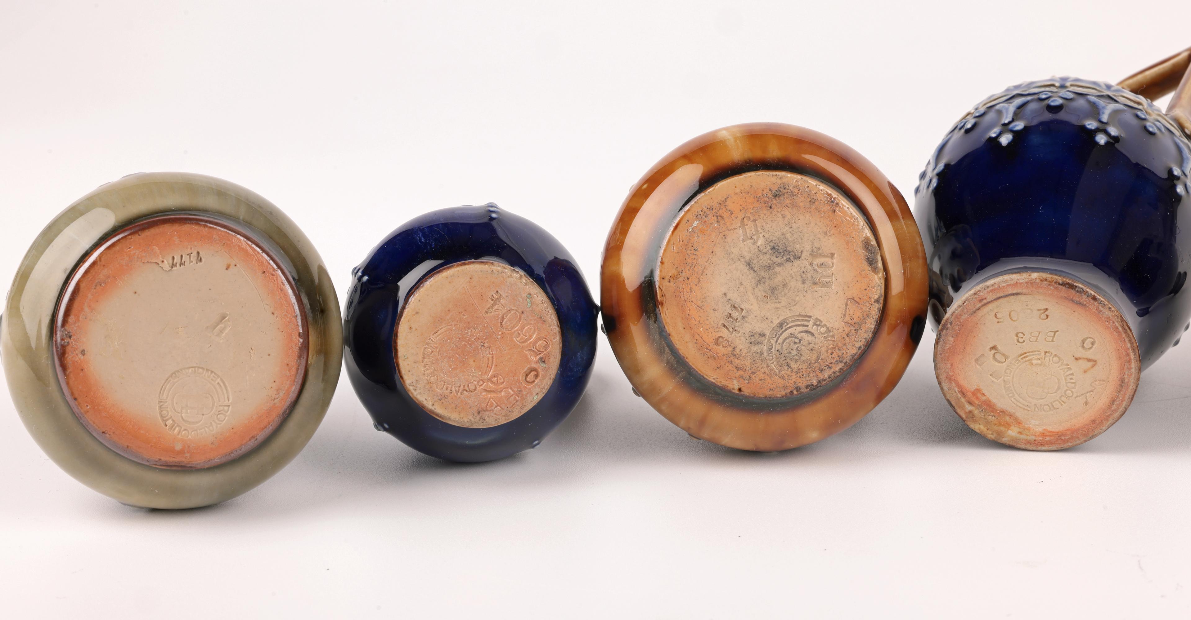 Doulton Lambeth Collection Eight Miniature Vases & Ewers For Sale 3