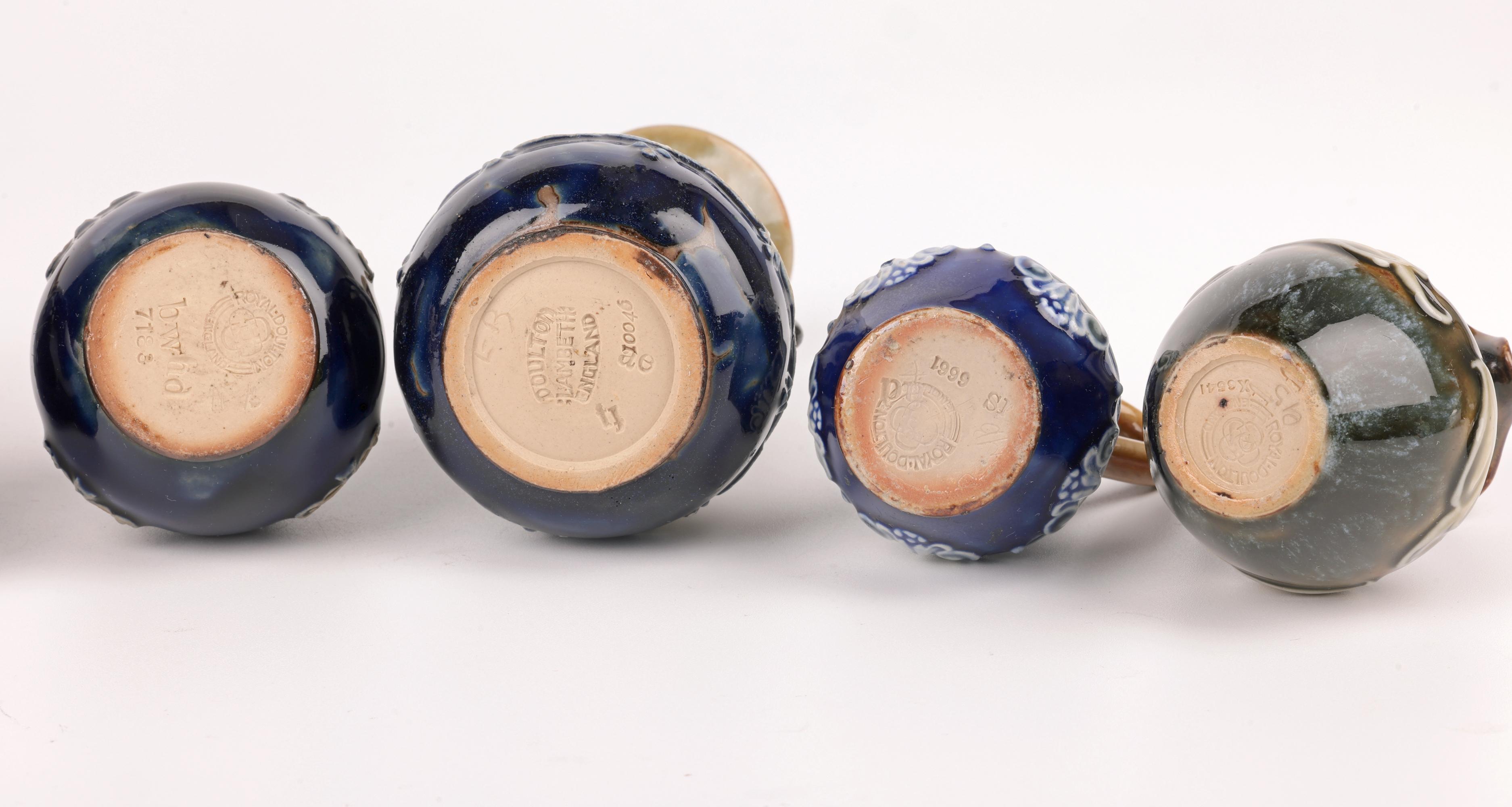 Doulton Lambeth Collection Eight Miniature Vases & Ewers For Sale 5