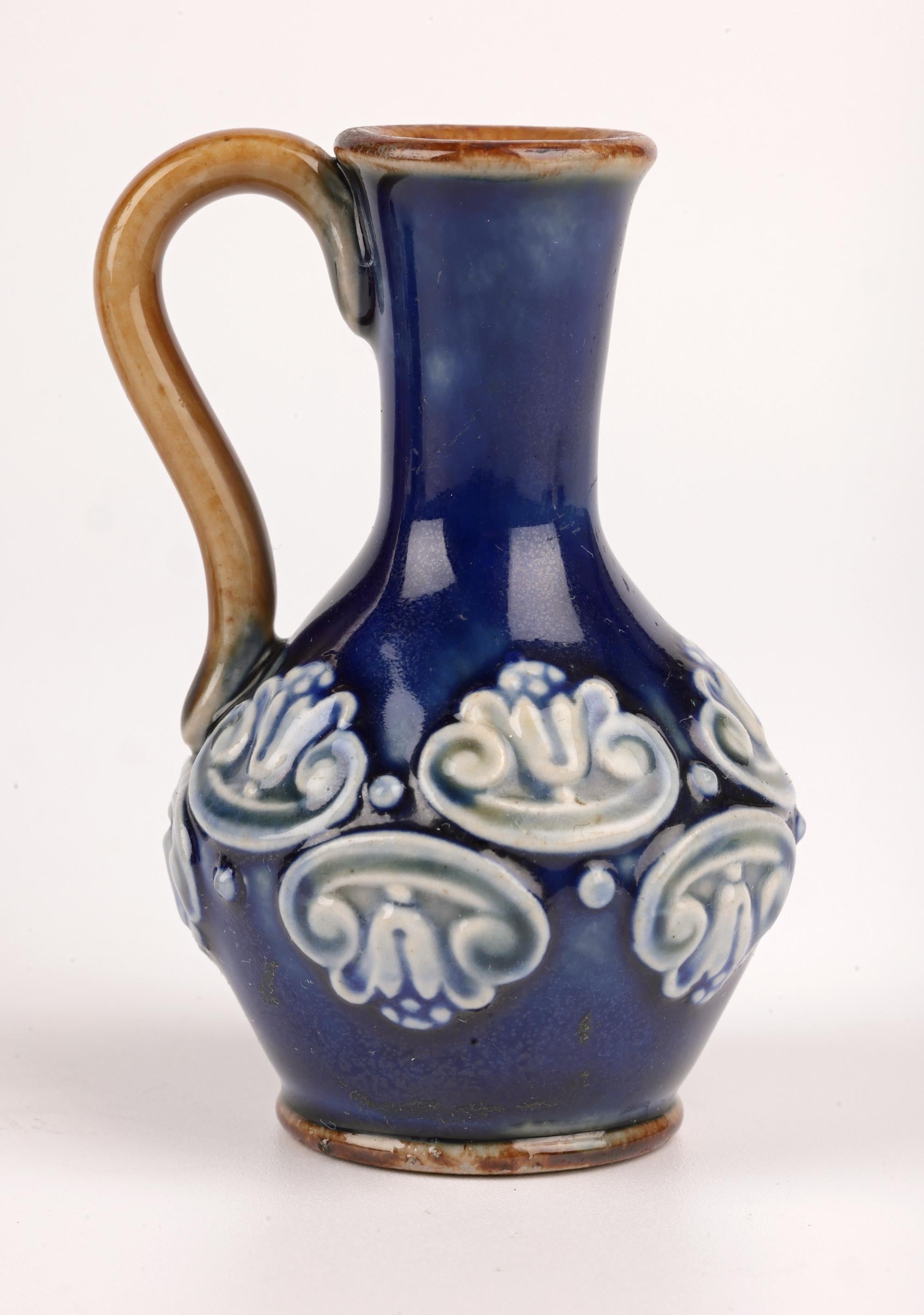 20th Century Doulton Lambeth Collection Eight Miniature Vases & Ewers For Sale