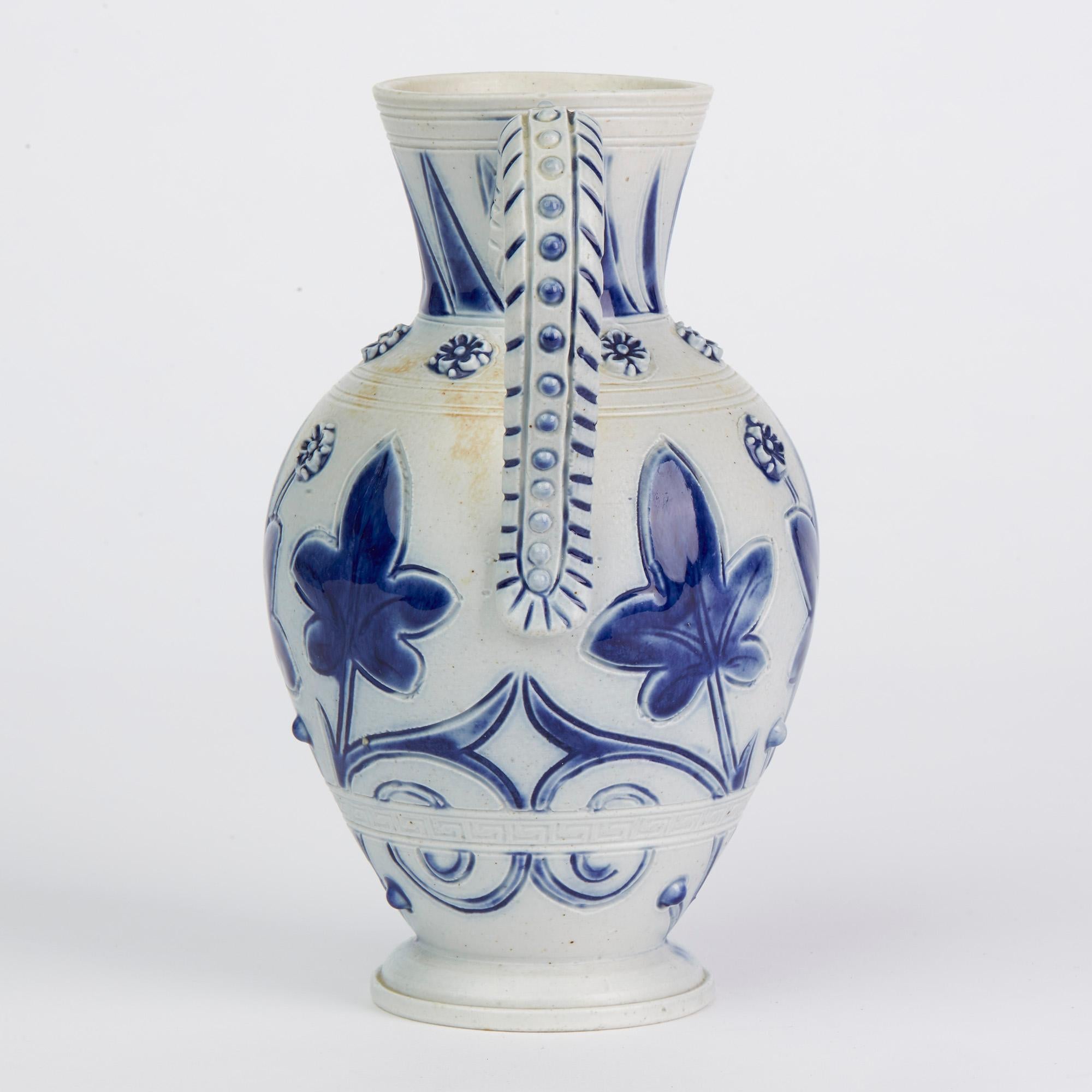 Doulton Lambeth Early Salt Glazed Twin Handled Stoneware Barlow Vase, circa 1870 2