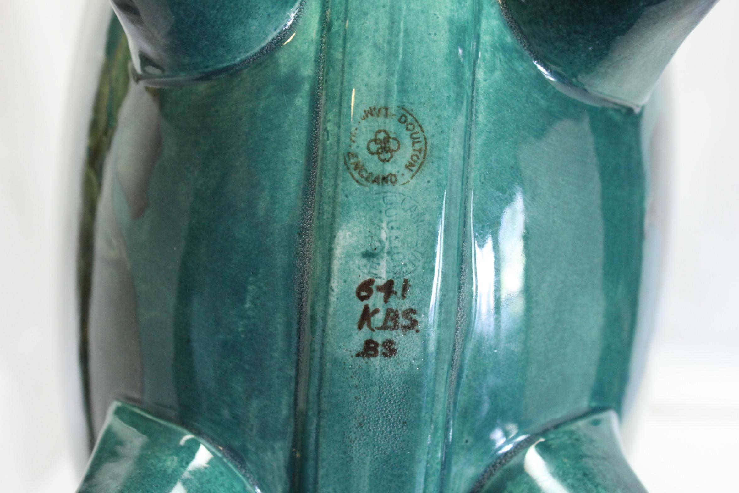 Enameled Doulton Lambeth Faience Flask Vase Painted by Katherine Smallfield
