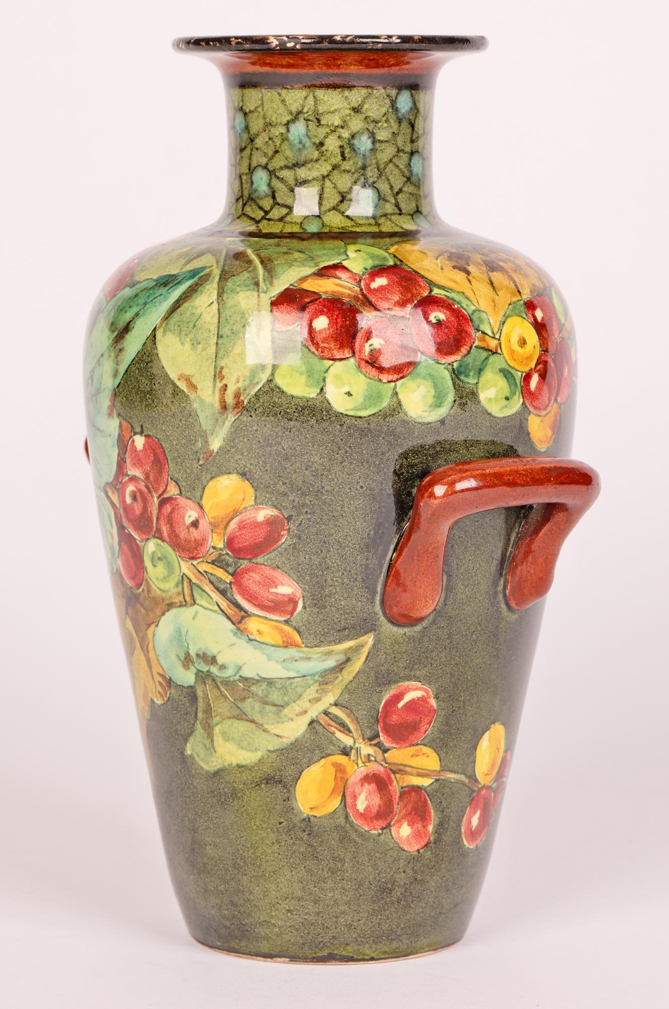 Doulton Lambeth Faience Floral Painted Vase by Mary M Arding  7