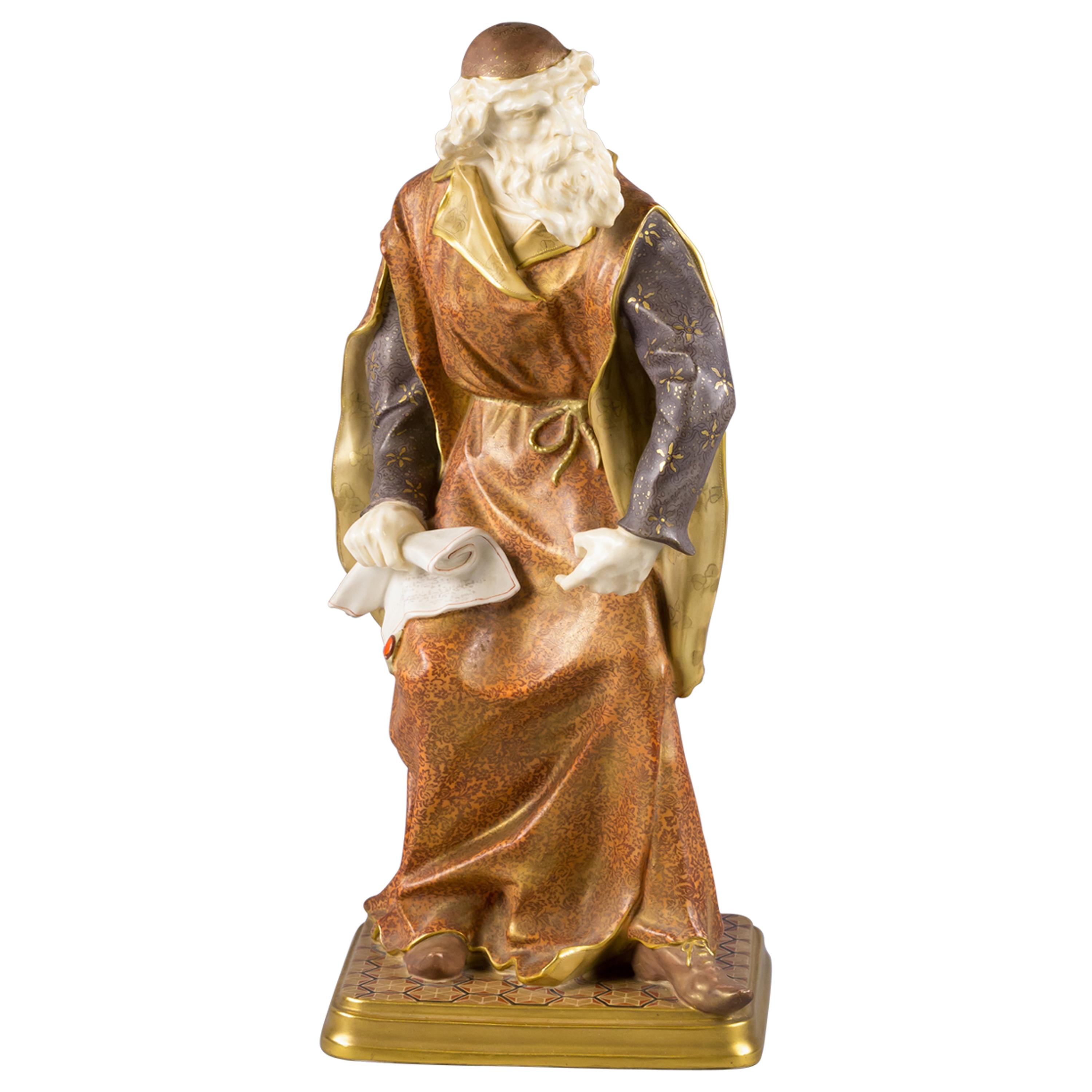 Figure de Shylock en porcelaine de Burslem de Doulton, vers 1890
