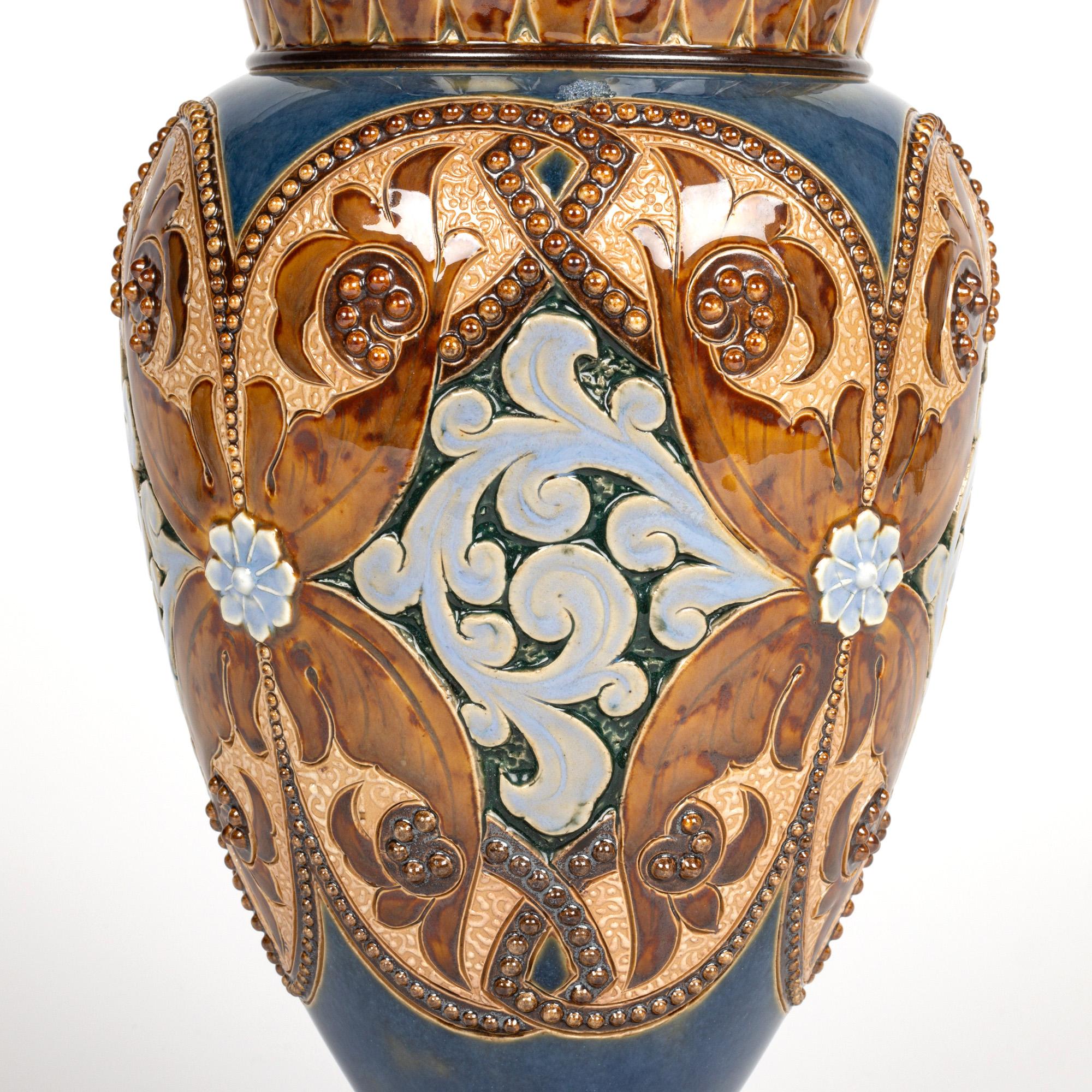 Doulton Lambeth Floral Design Vase by Eliza Simmance and Emily Stormer 2