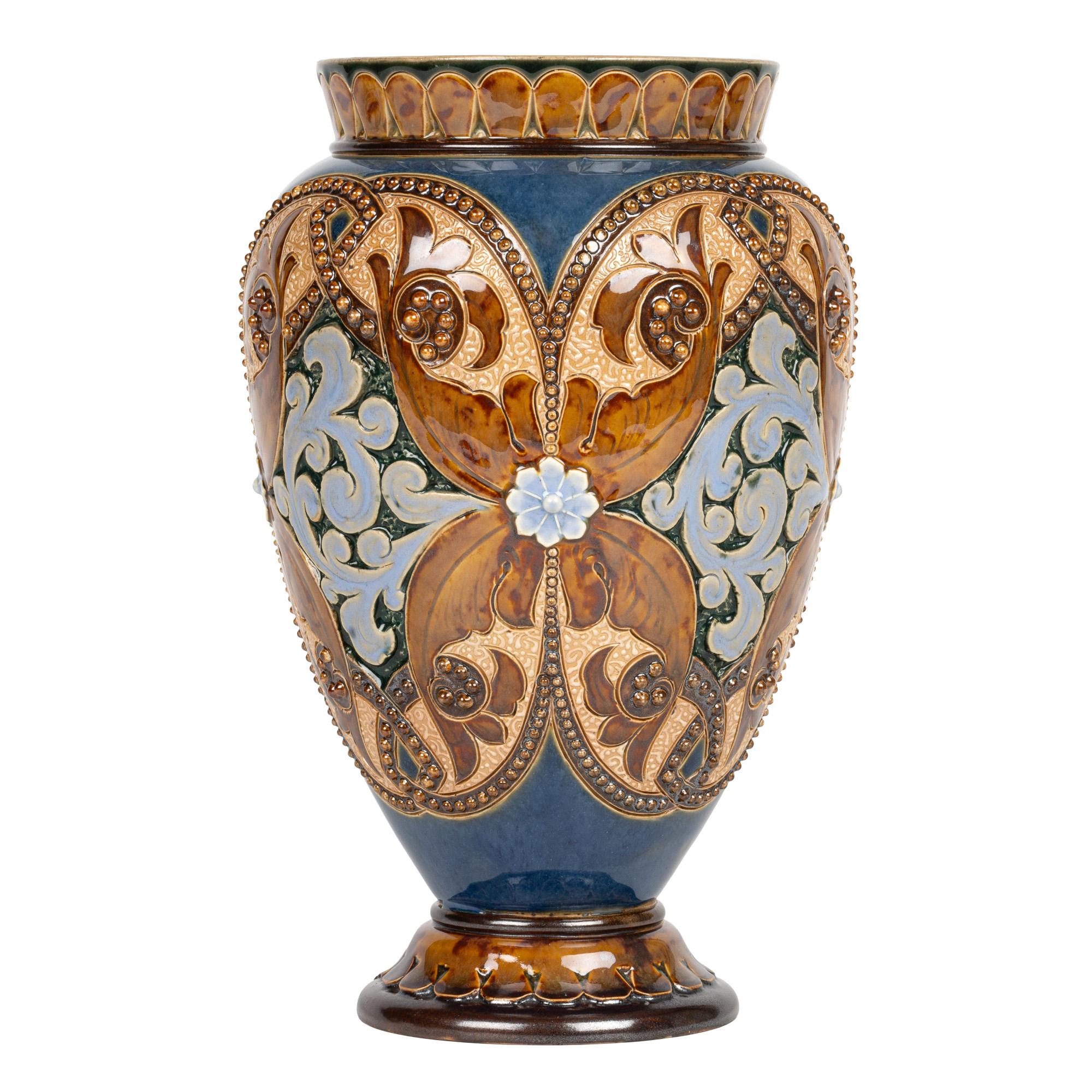 Doulton Lambeth Floral Design Vase by Eliza Simmance and Emily Stormer 4