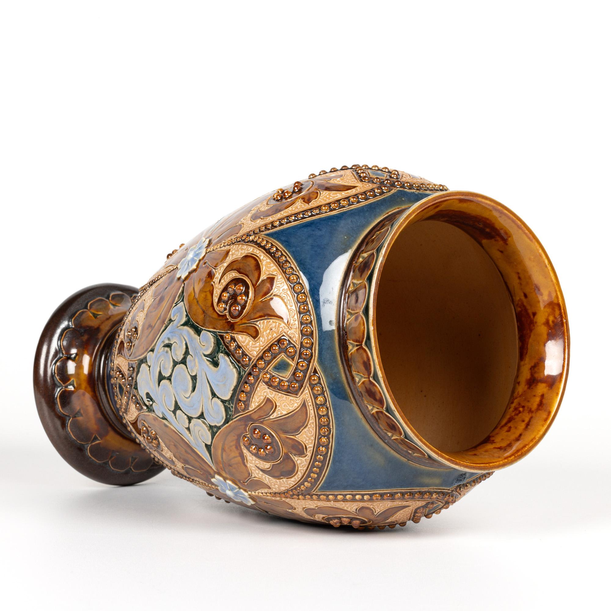 Doulton Lambeth Floral Design Vase by Eliza Simmance and Emily Stormer 5
