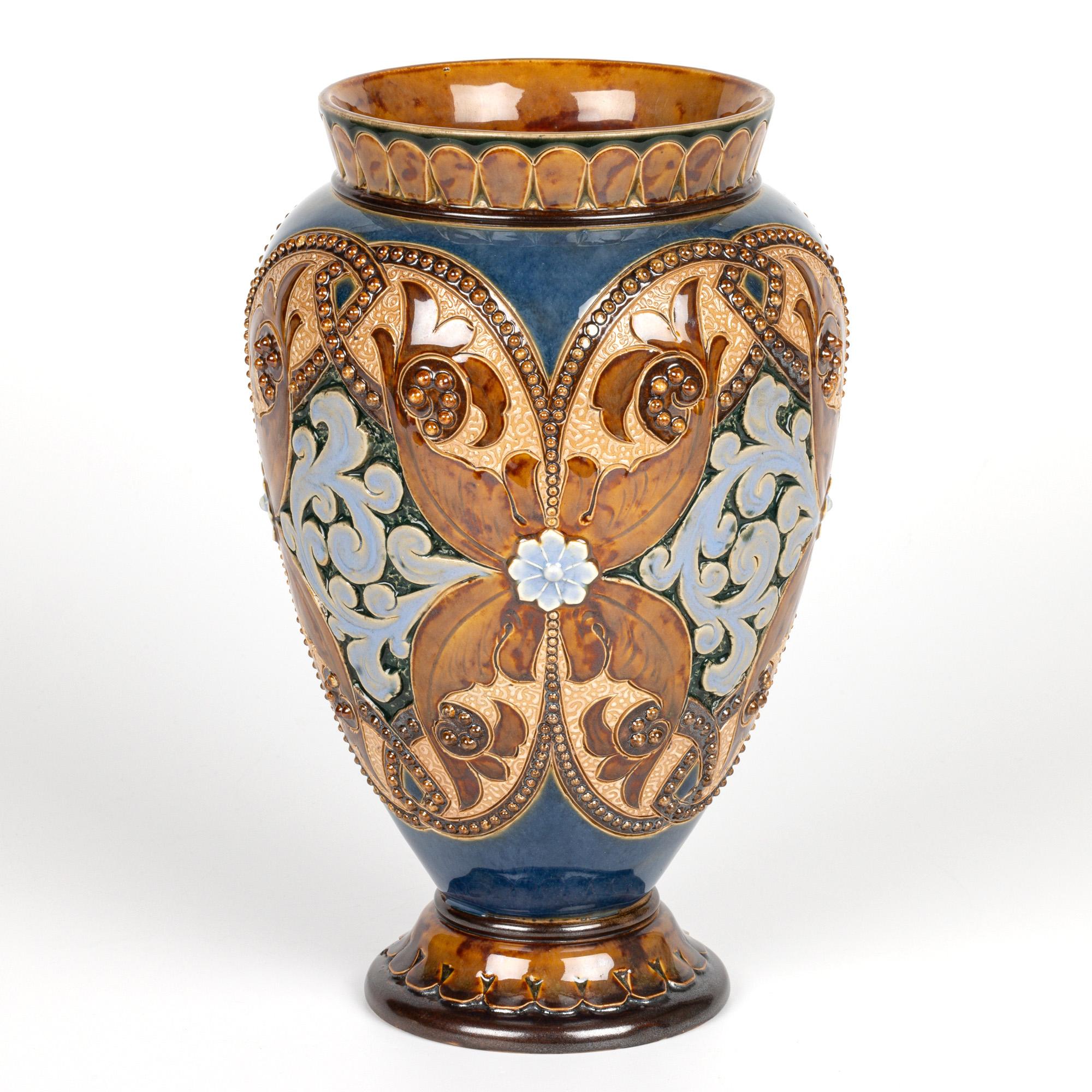 Doulton Lambeth Floral Design Vase by Eliza Simmance and Emily Stormer 6