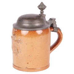 Doulton Lambeth for Thierry & Breul Rare Stoneware Munich Beer Stein