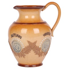 Doulton Lambeth Four Seasons Medallion Jug by Clara Baker 1884  