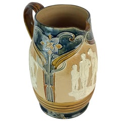 Antique Doulton Lambeth Golf Motif Pitcher