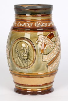 Doulton Lambeth Jane Rumbol William Gladstone Commemorative Jug