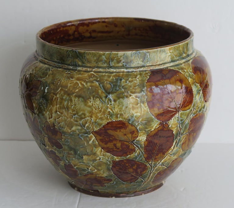 Doulton Lambeth Jardiniere Stoneware, English circa 1890 For Sale at 1stDibs