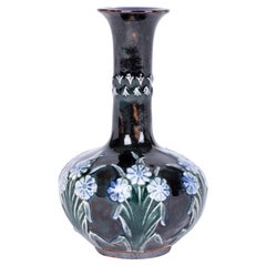 Antique Doulton Lambeth Miniature Aesthetic Movement Floral Design Vase