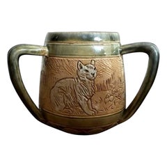 Doulton Lambeth Miniature Tyg, circa 1890