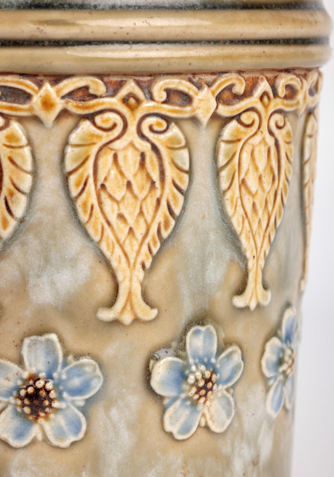 Doulton Lambeth Pair Art Nouveau Floral Design Mugs by Eleanor Tosen  6