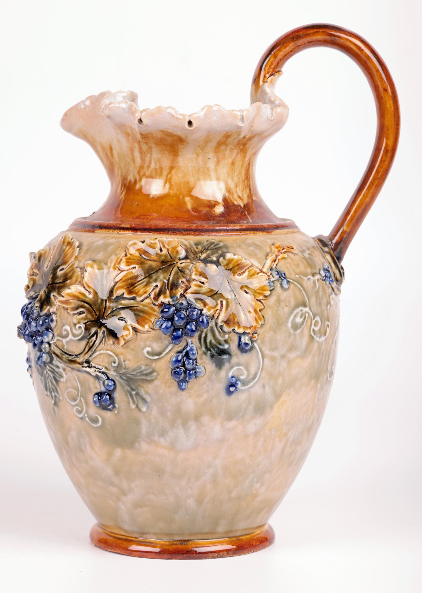 Late 19th Century Doulton Lambeth Rare Marked Trailing Vine Jug by Mark V Marshall  For Sale