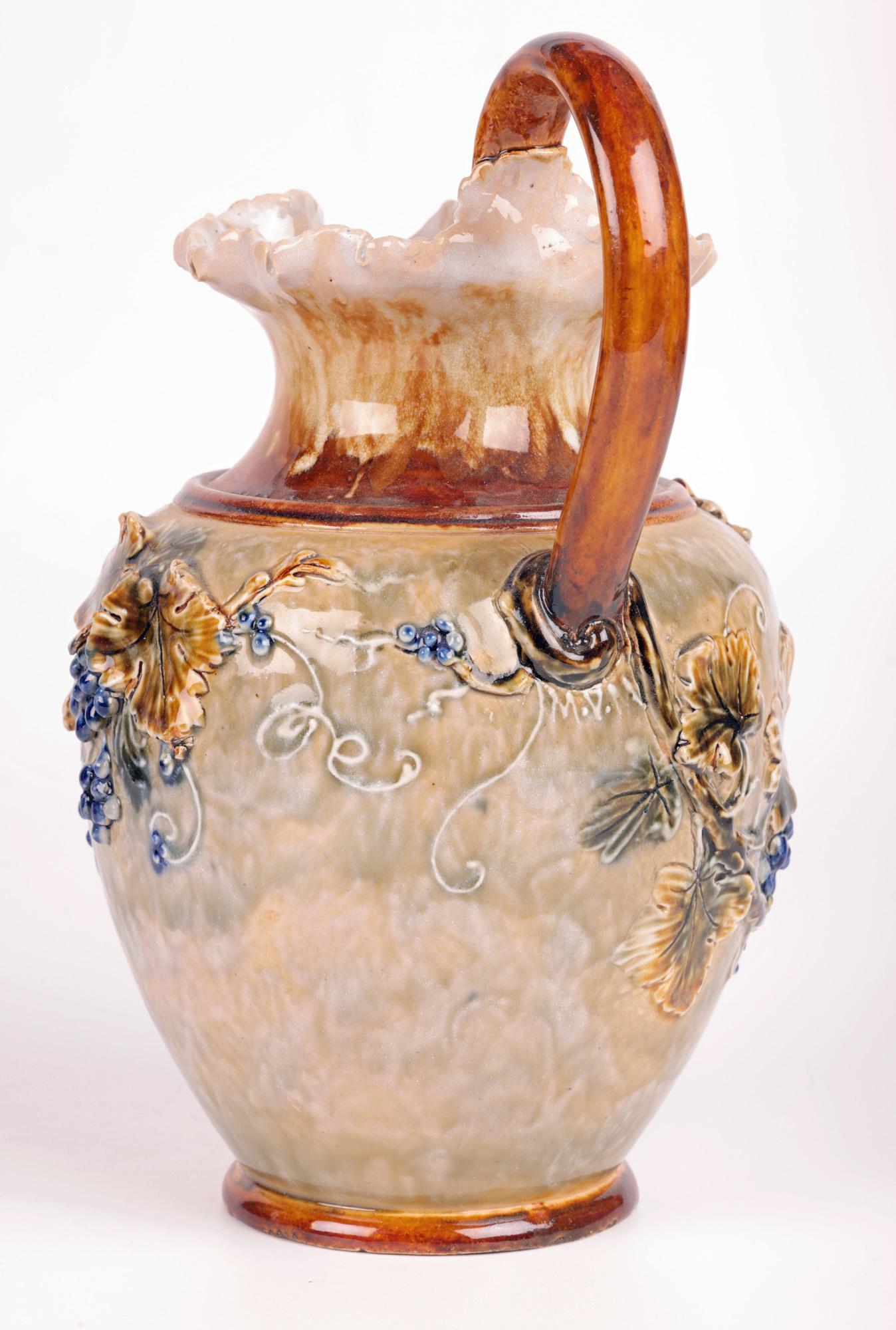 Doulton Lambeth Rare Marked Trailing Vine Jug by Mark V Marshall For Sale 1