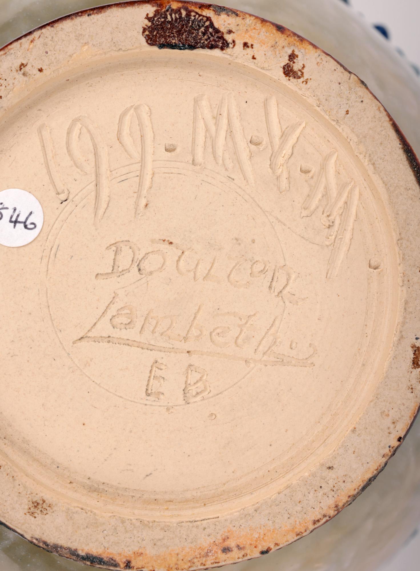Doulton Lambeth Rare Marked Trailing Vine Jug by Mark V Marshall  For Sale 7