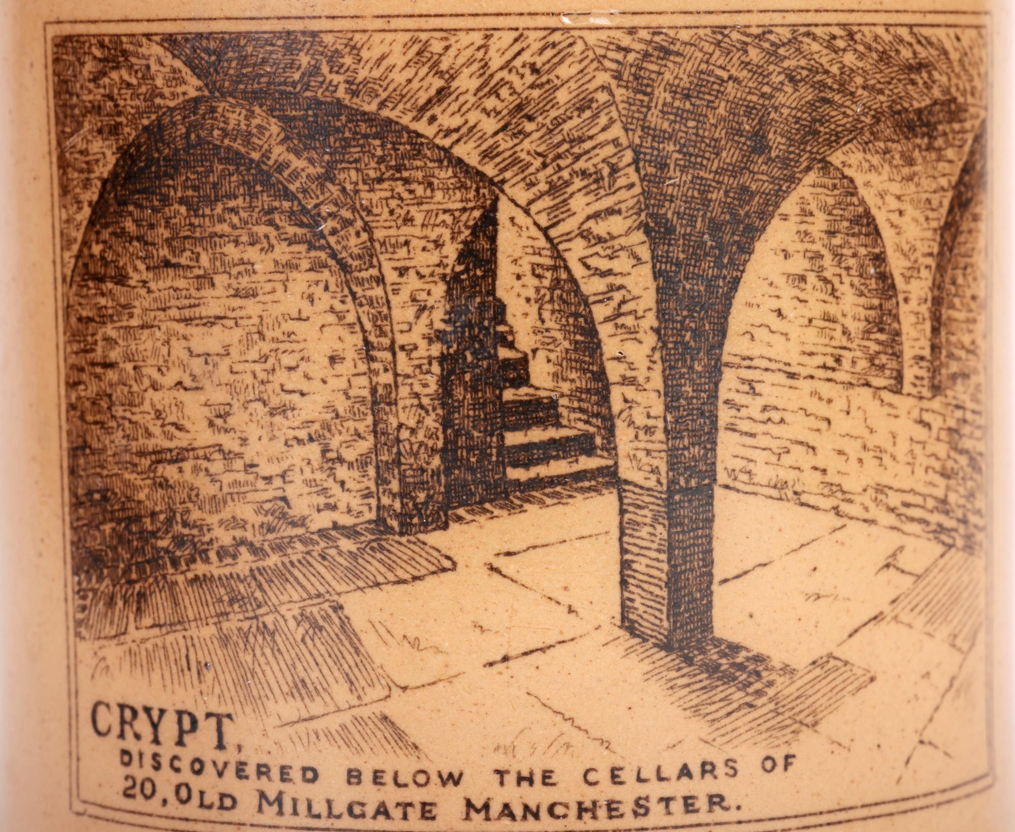 Vase émaillé au sel imprimé Crypt de Doulton Lambeth Manchester  en vente 5